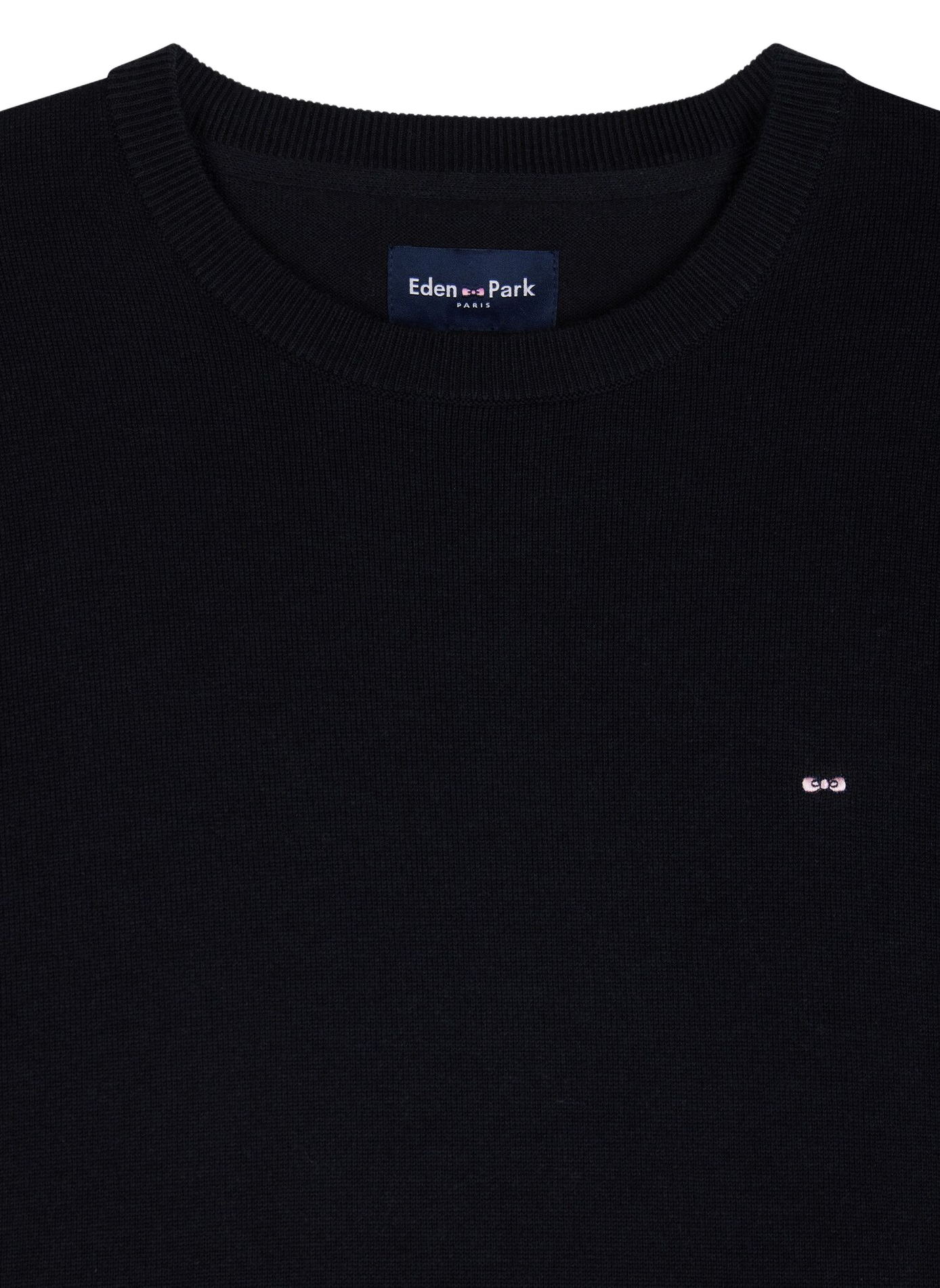 Pull col rond en coton mélangé EDEN PARK Black
