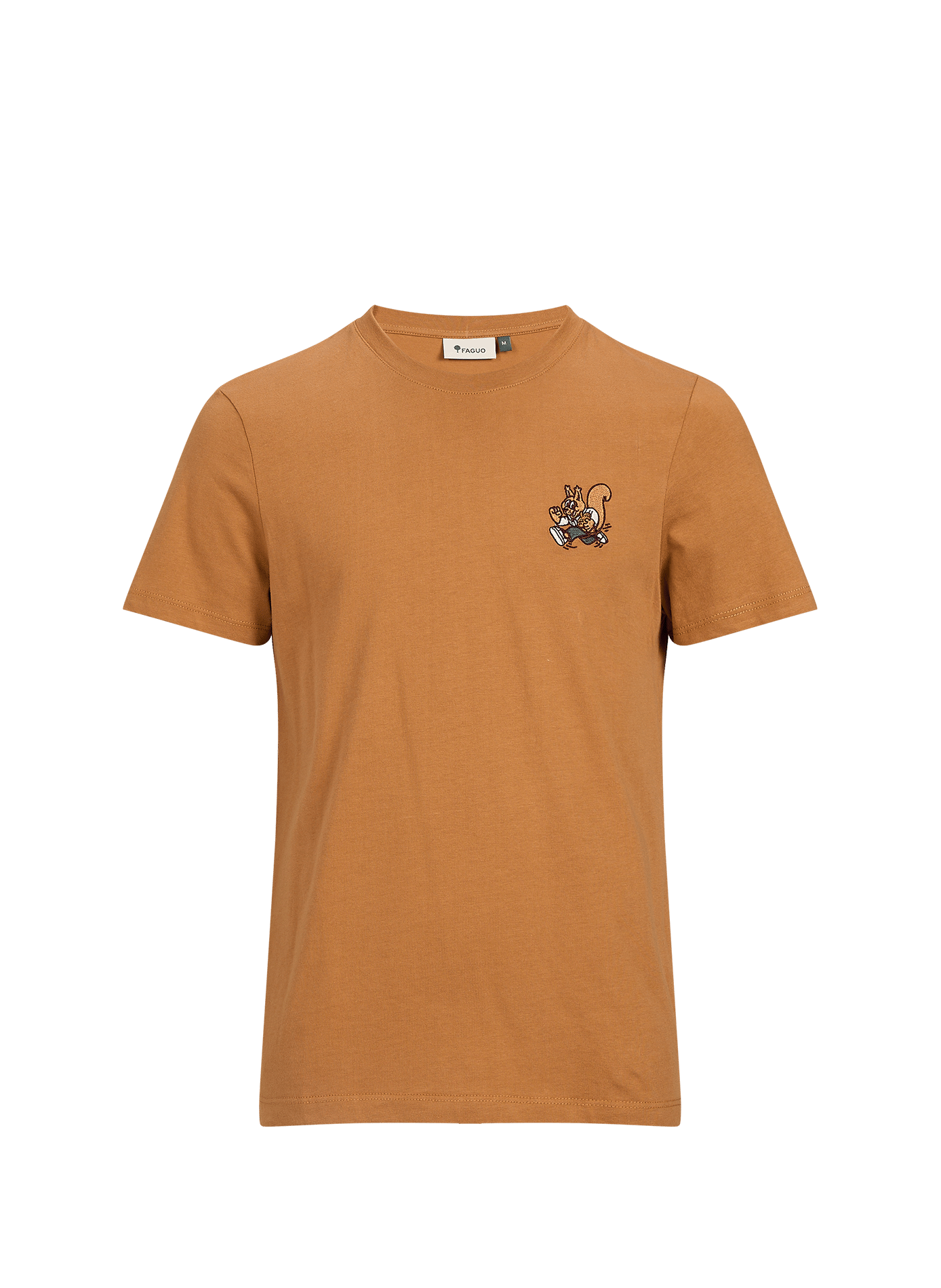 Geborduurd Arcy T-shirt van katoen FAGUO Bruin