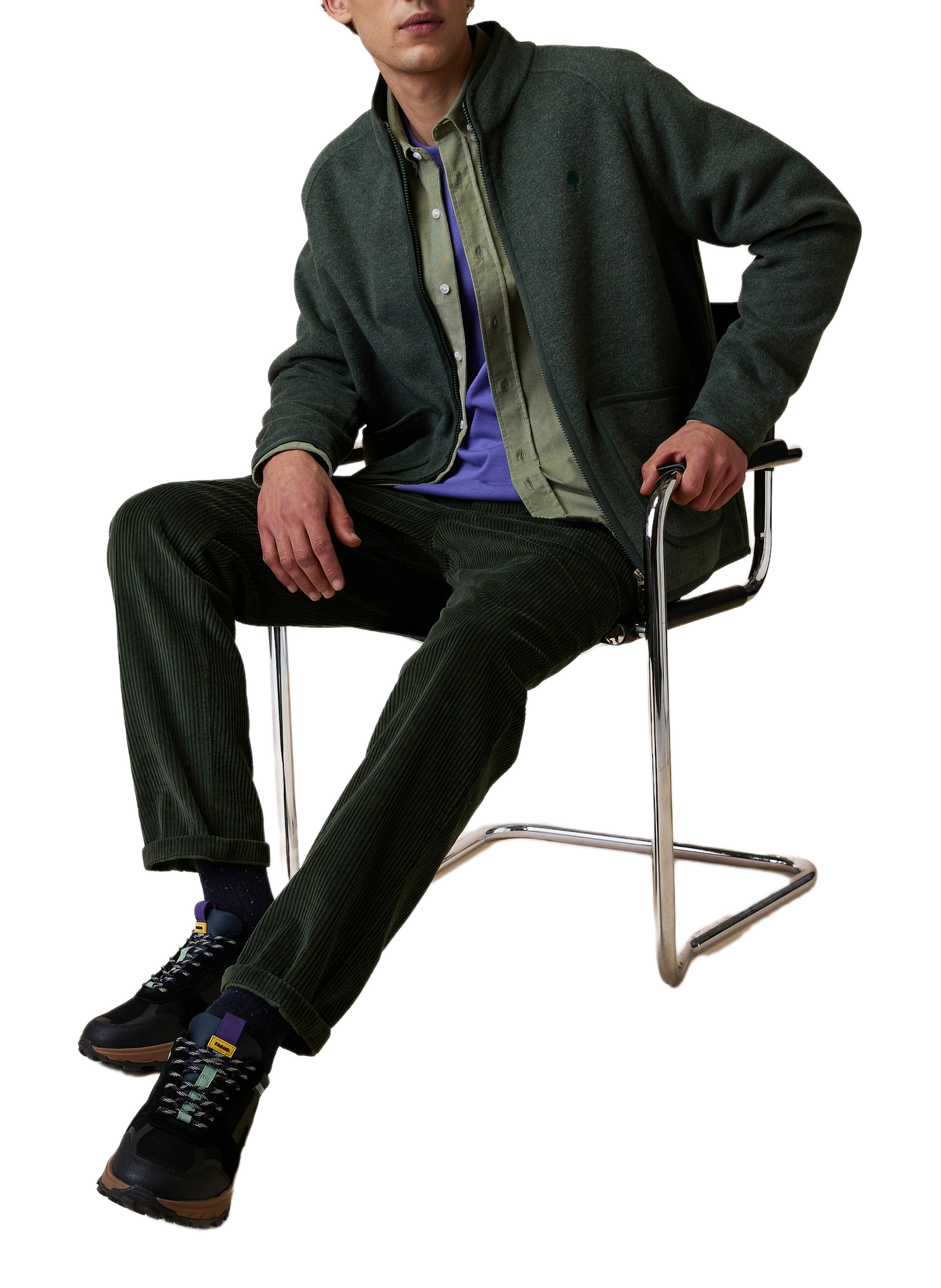 Straight-cut fleece jacket FAGUO Green