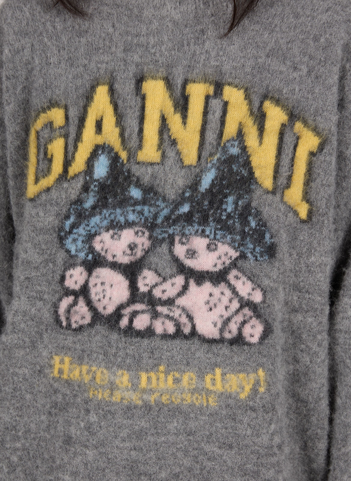 Oversized wool-blend jumper GANNI Grey