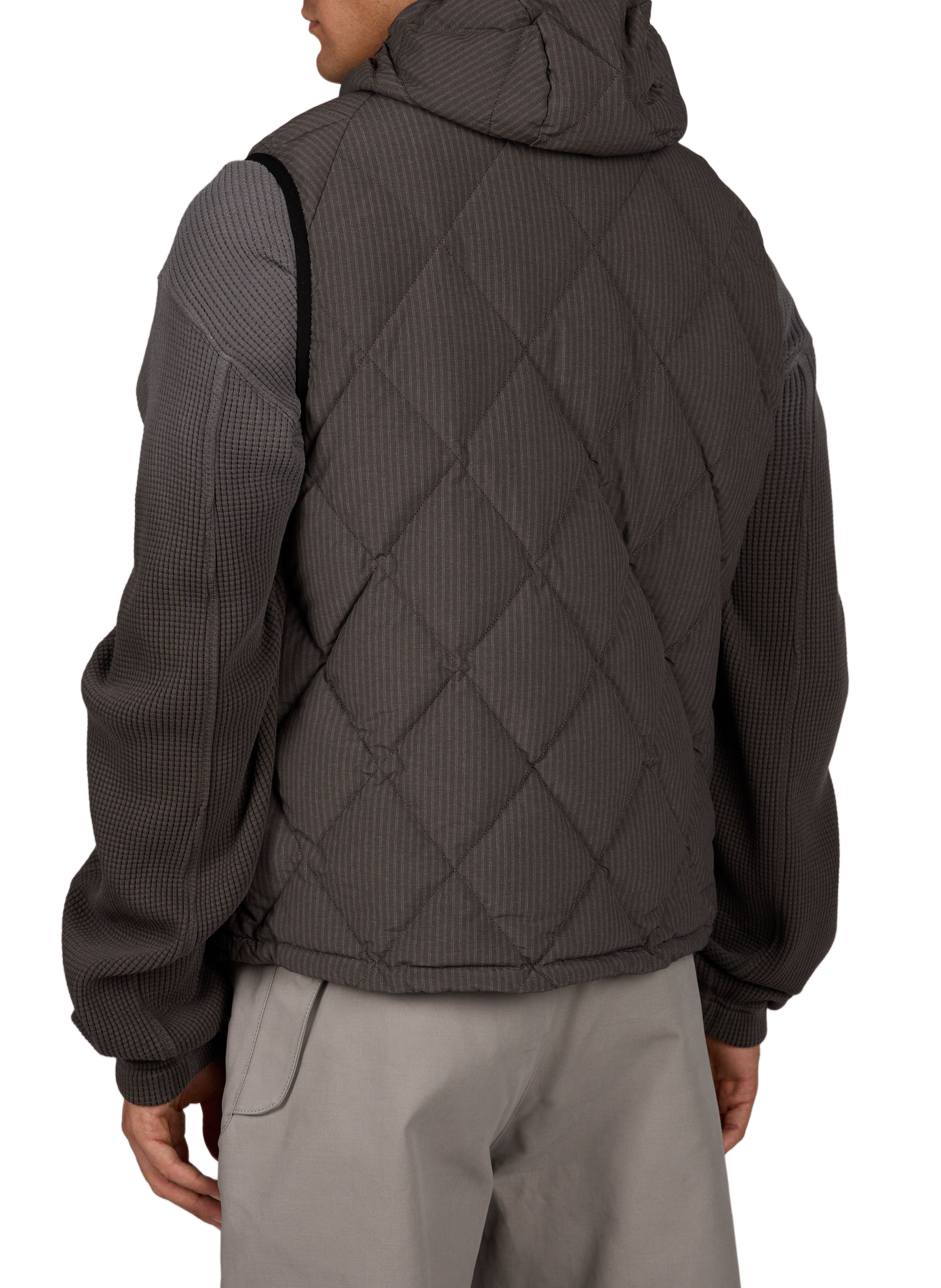 Nuna 8 striped straight sleeveless high-neck jacket ROA Grey