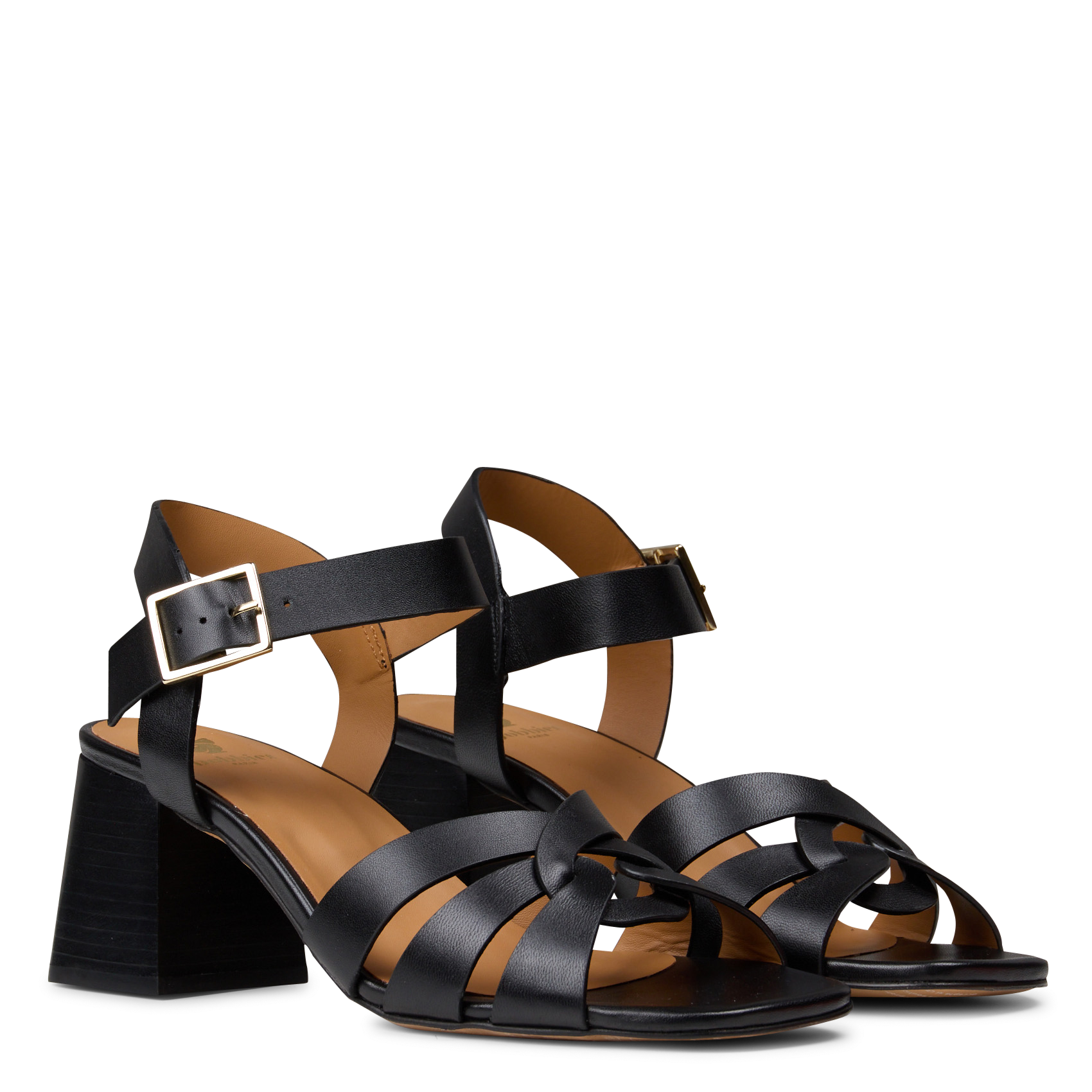 Sandales à talons en cuir esther BOBBIES Noir