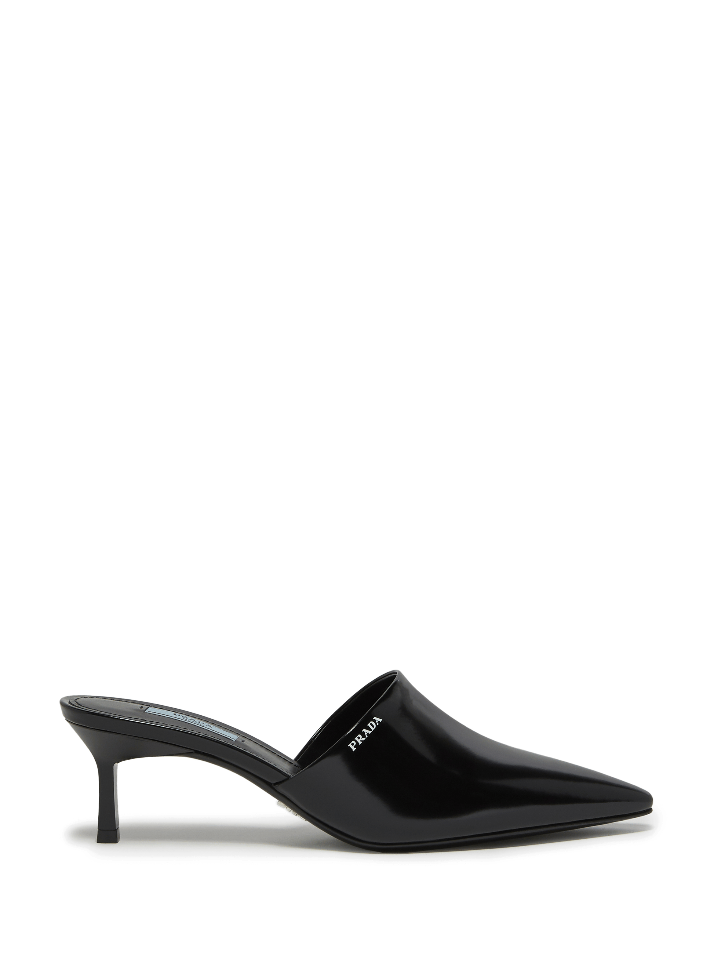 Mule with stiletto heel and pointed toe PRADA Black