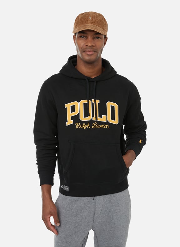 Straight cotton-blend hoodie Black by POLO RALPH LAUREN POLO RALPH LAUREN Straight cotton-blend hoodie Black