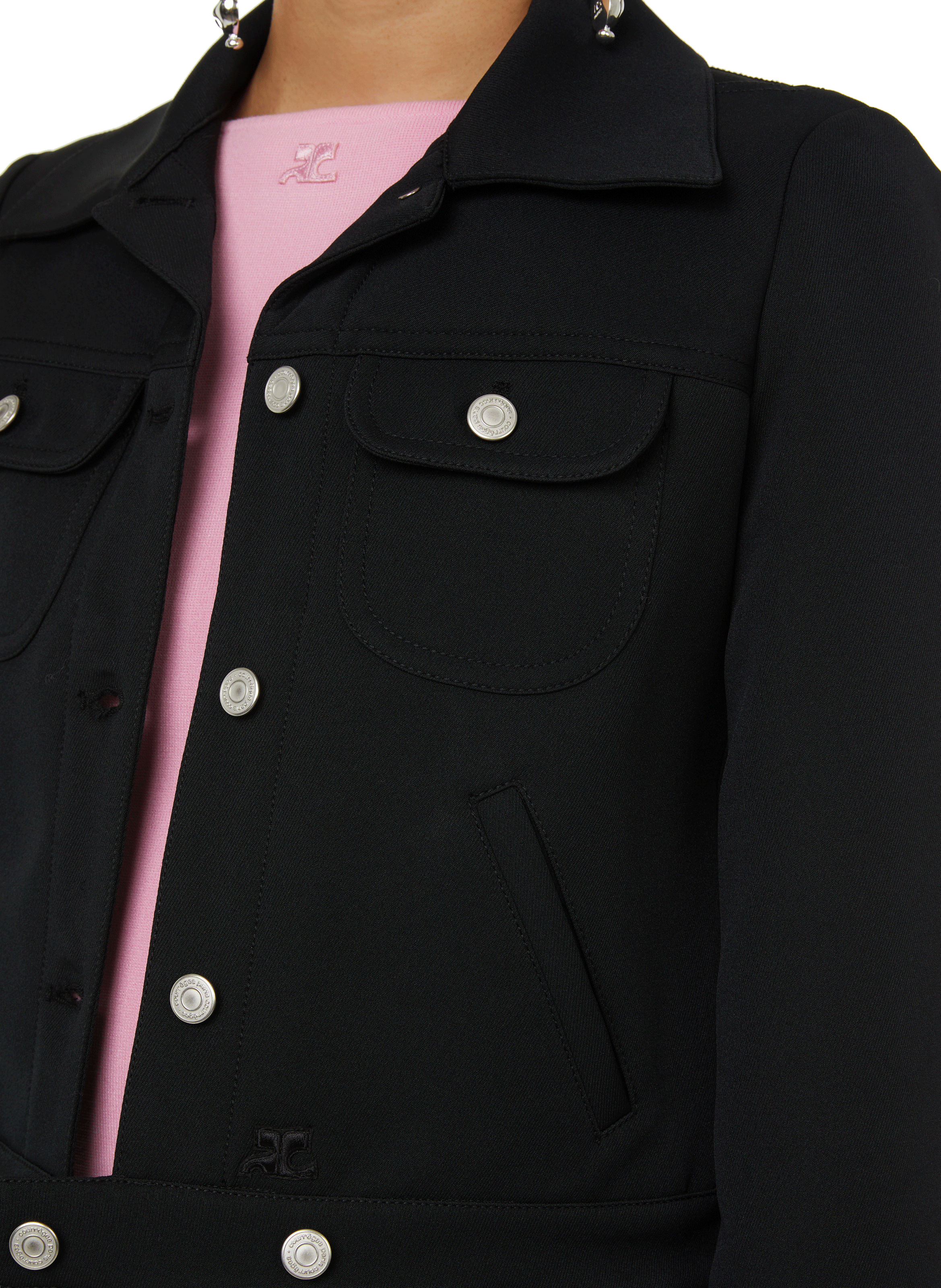 Veste Bomber Courrèges Pour Femme - Taille 42, Cuir, Bleu, Neuf Sans étiquette