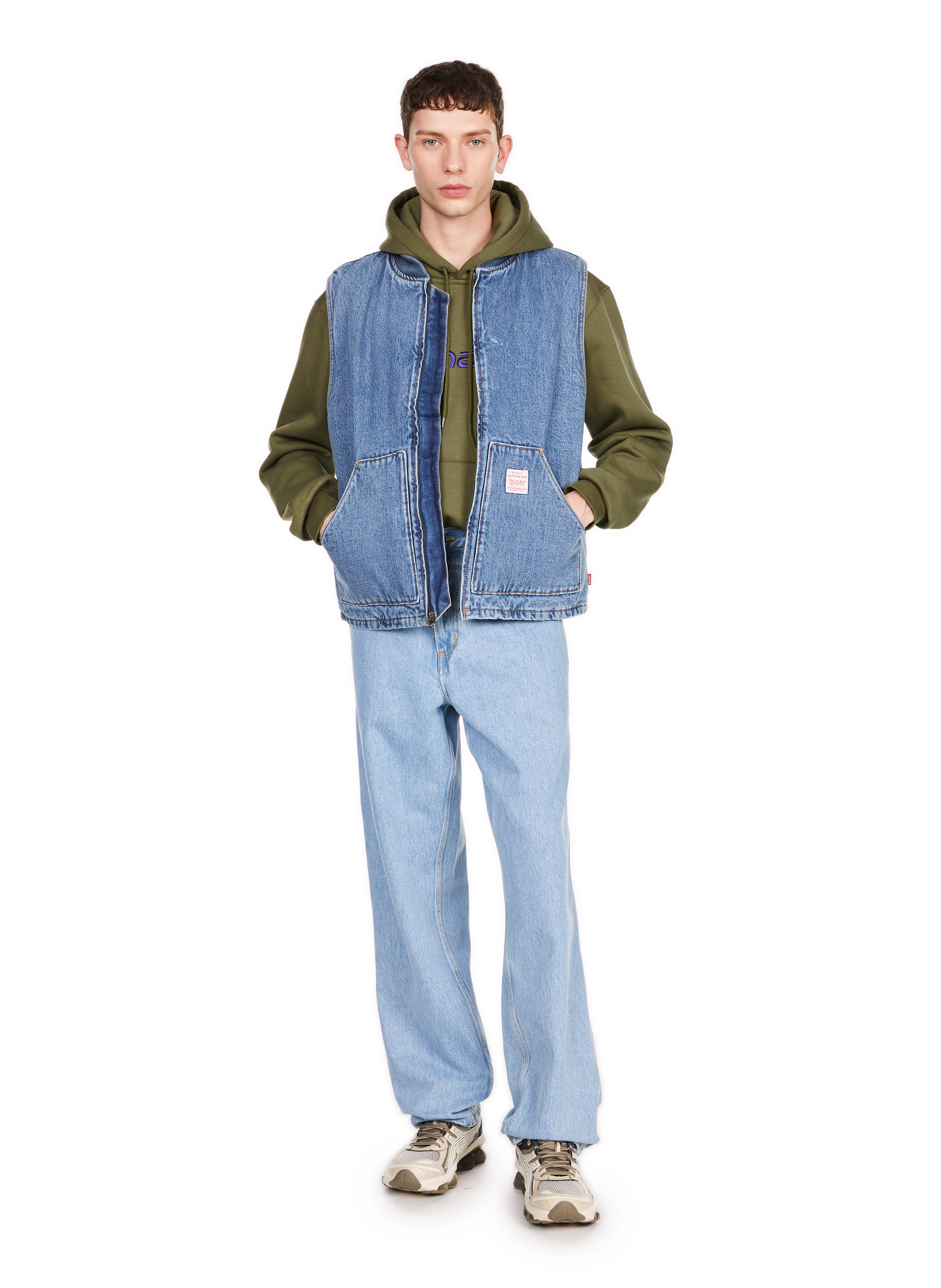 Jean droit en coton CARHARTT WIP Bleu