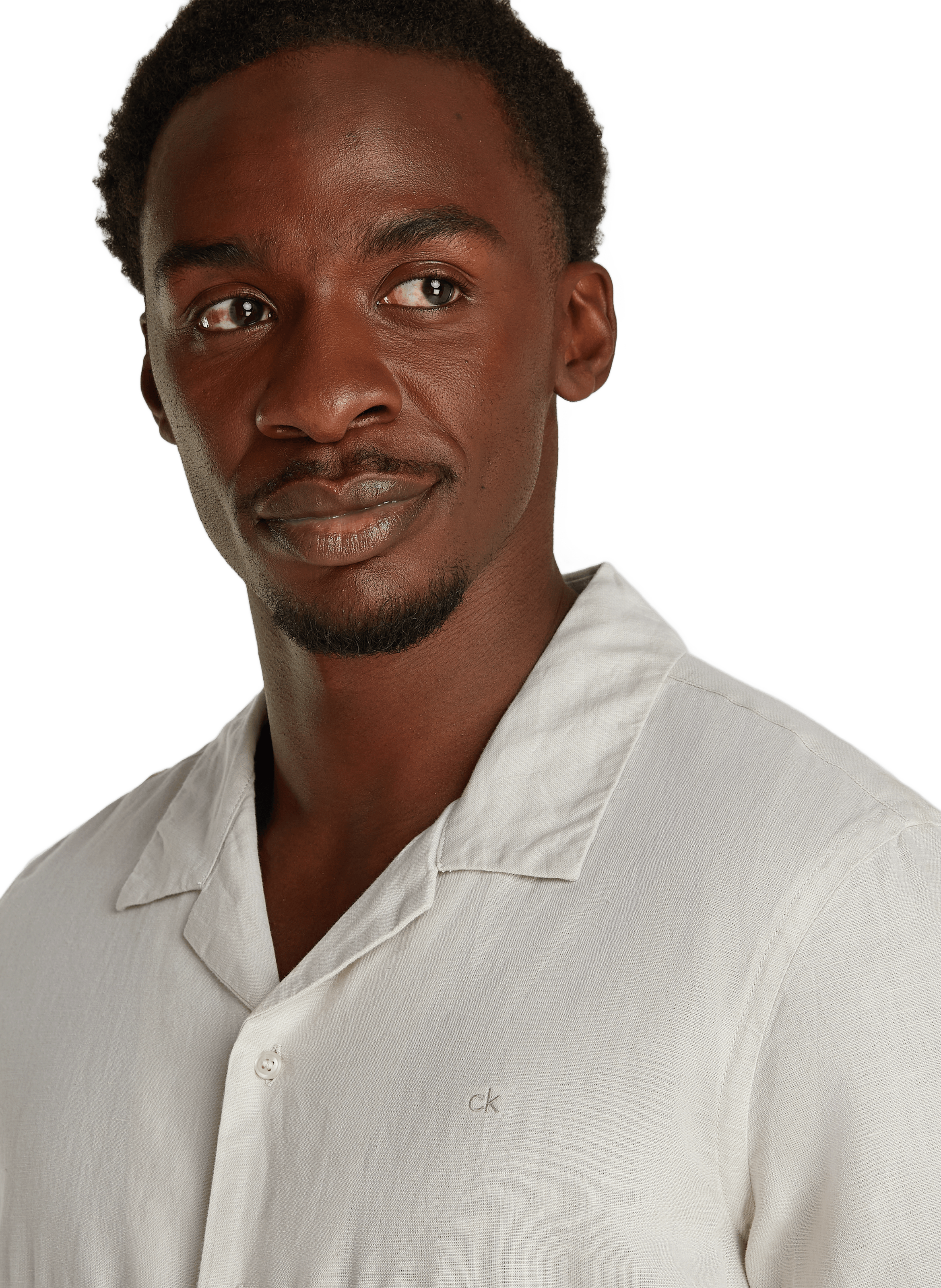 Chemise en lin et coton CALVIN KLEIN Beige