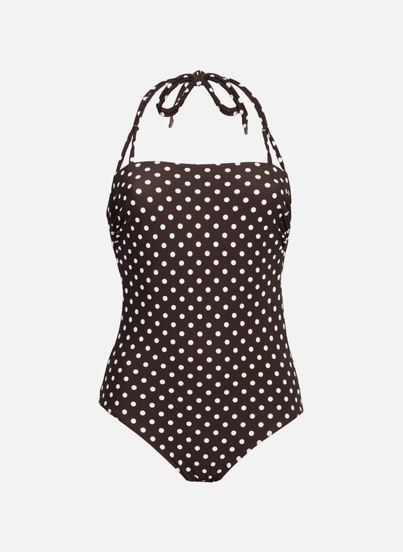 One-piece bandeau swimsuit - Monica Brown by JANINE ROBIN JANINE ROBIN One-piece bandeau swimsuit - Monica Brown