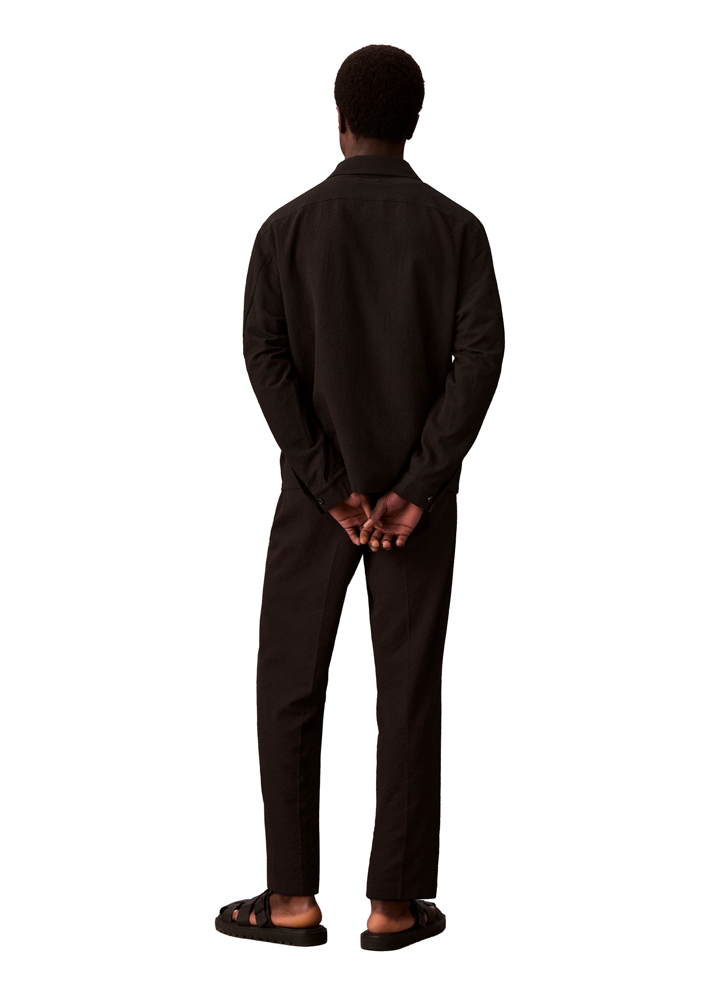 Blouson texturé col classique CALVIN KLEIN Noir