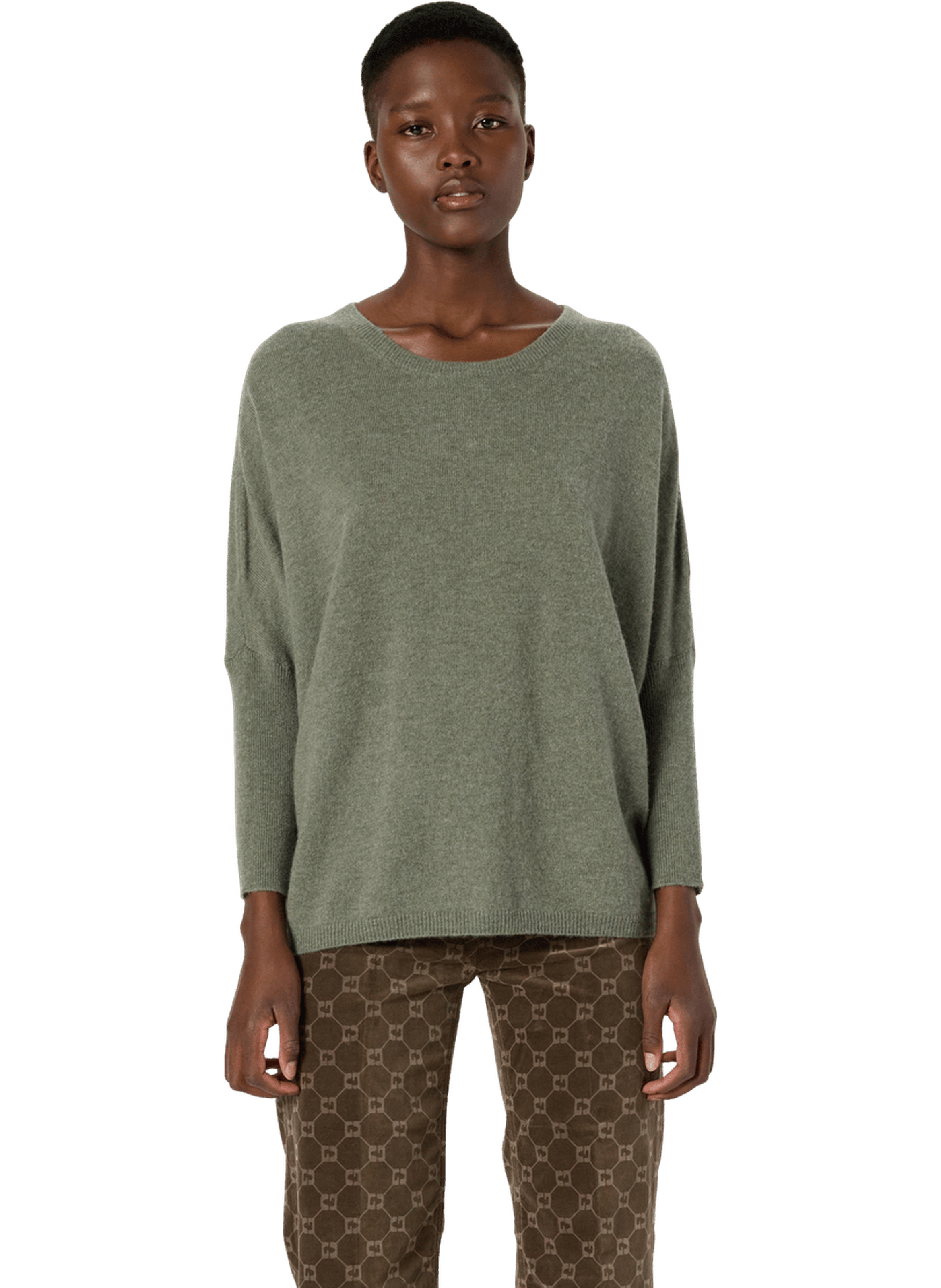 Pull ample à col rond en cachemire - erline GERARD DAREL Kaki