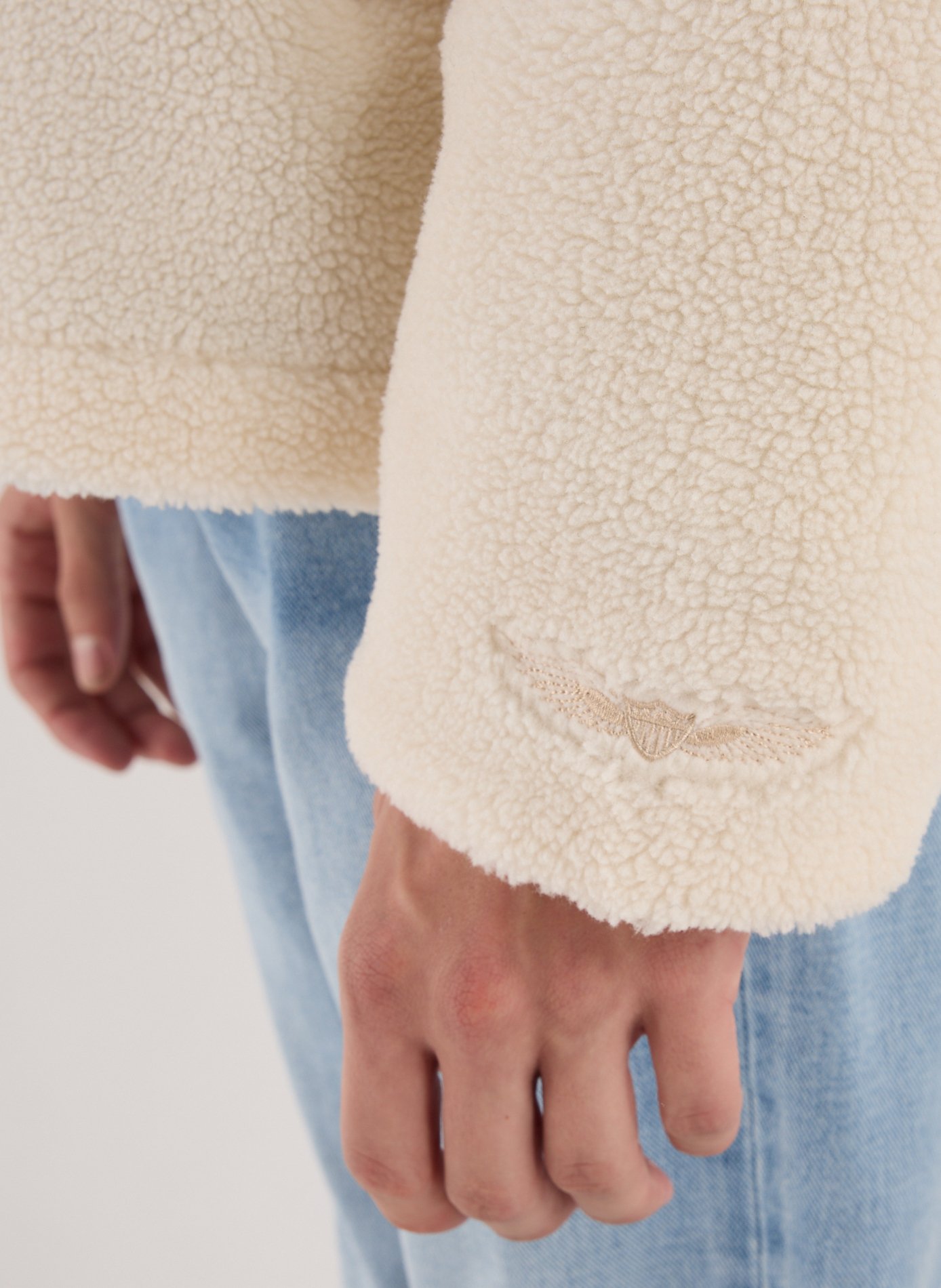 Veste polaire ample à col montant BOMBERS ORIGINAL Blanc