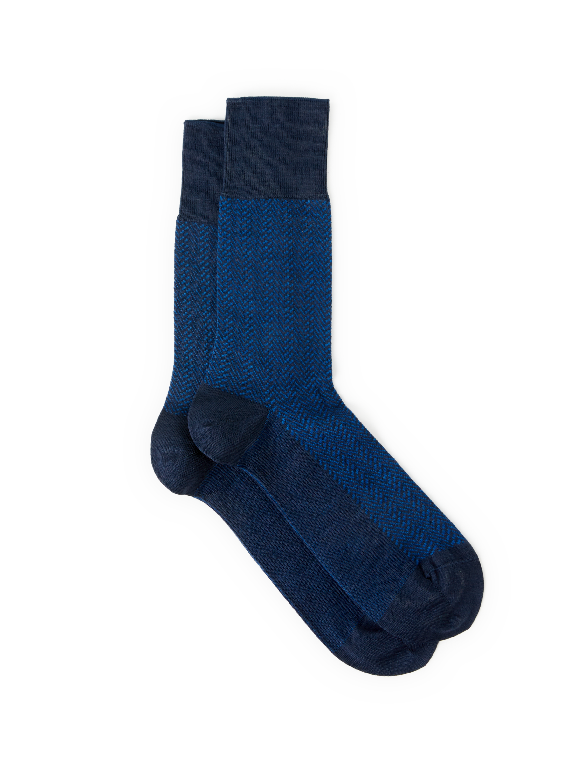 FALKE Chaussettes mi-hautes en laine vierge et coton mélangés Bleu