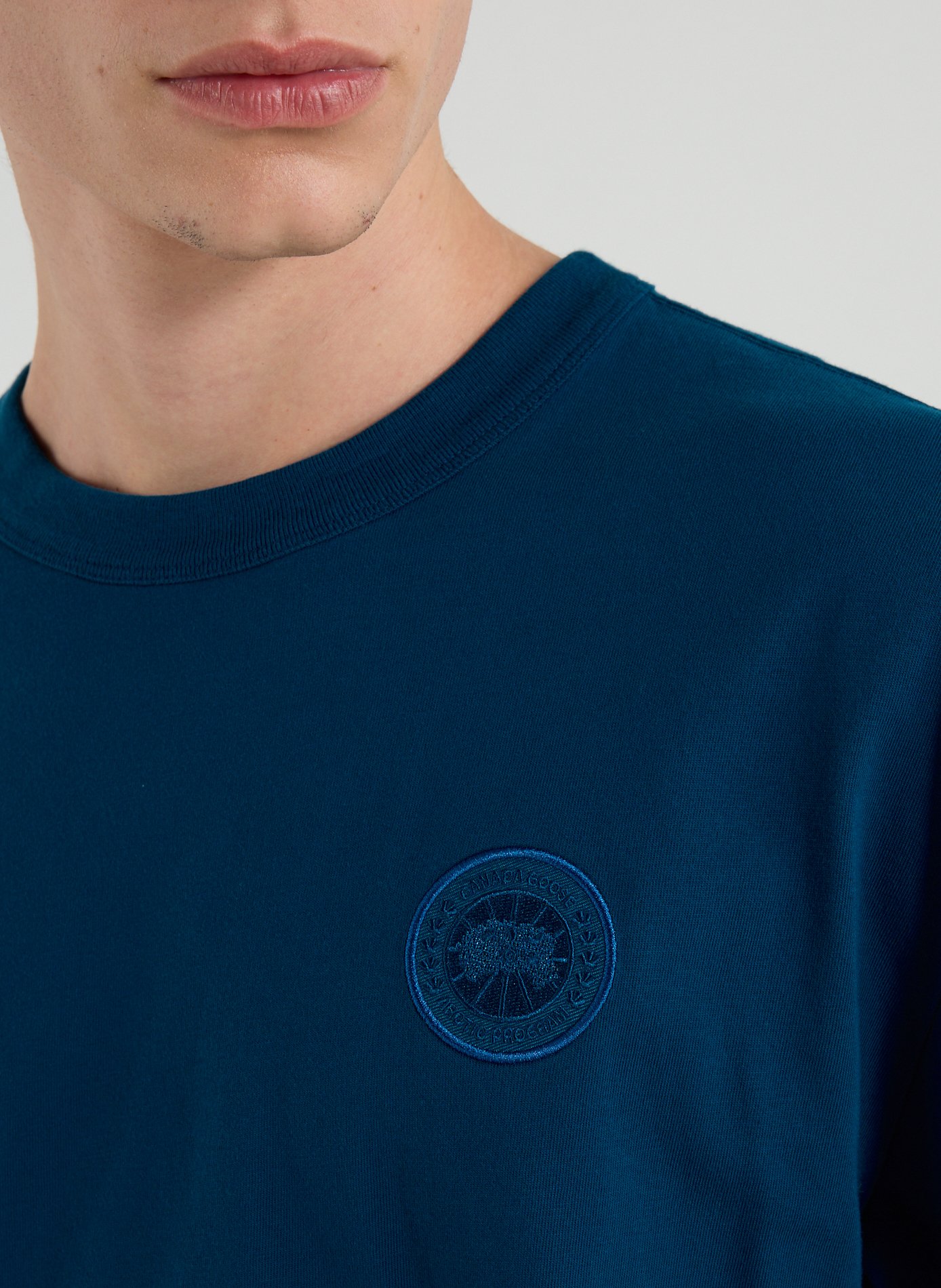 T-shirt col rond en coton CANADA GOOSE Bleu