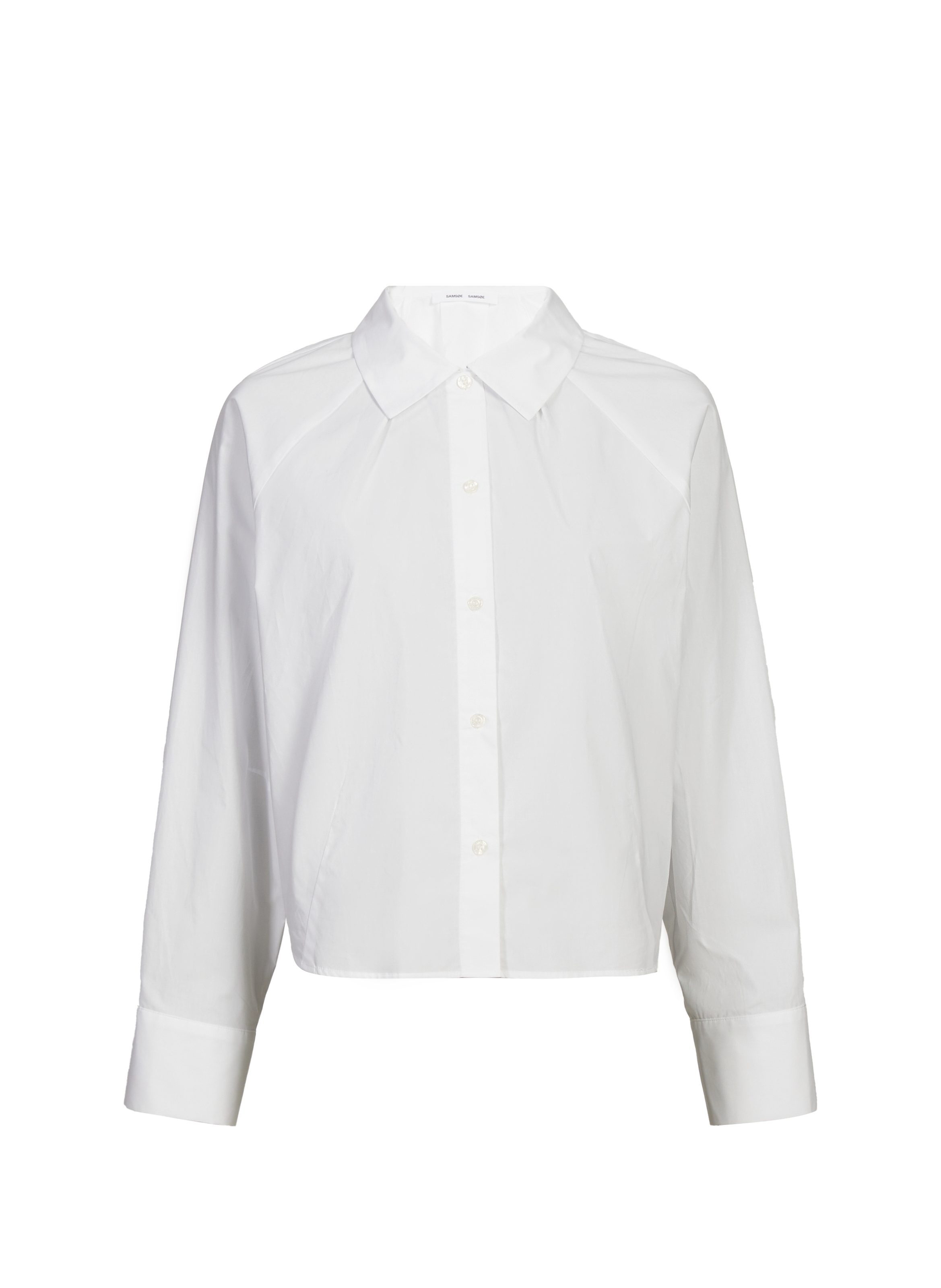 SAMSOE SAMSOE Chemise col classique en coton Blanc