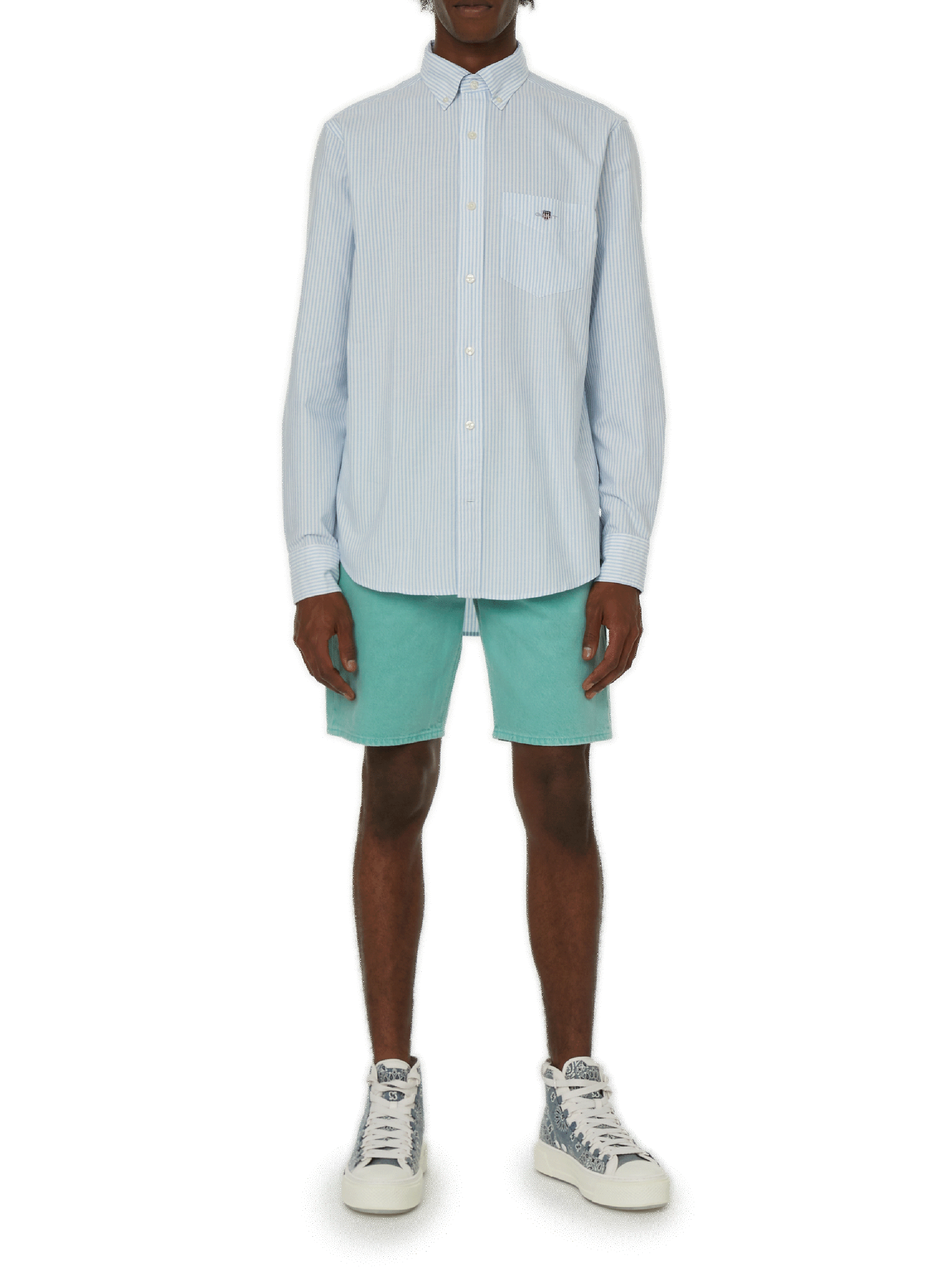 Chemise rayée en coton GANT Bleu