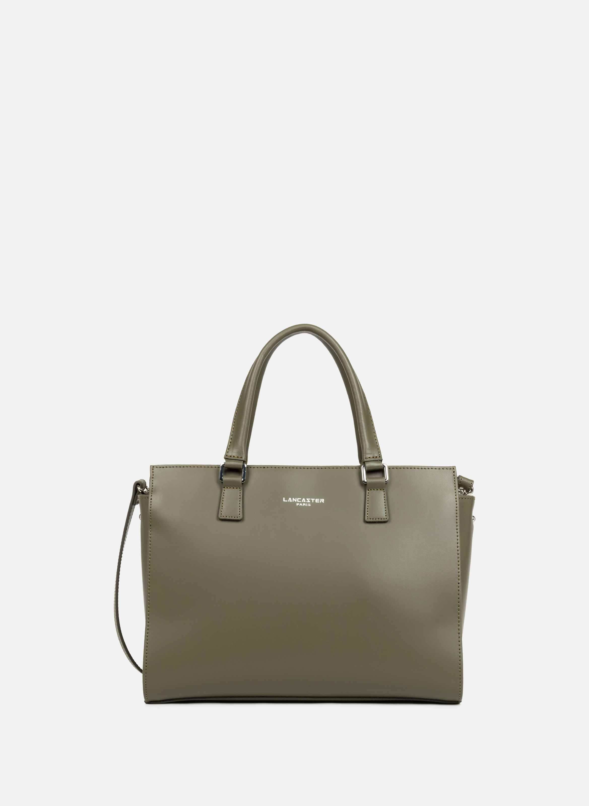 Grand sac cabas main - smooth Kaki by LANCASTER LANCASTER Grand sac cabas main - smooth Kaki