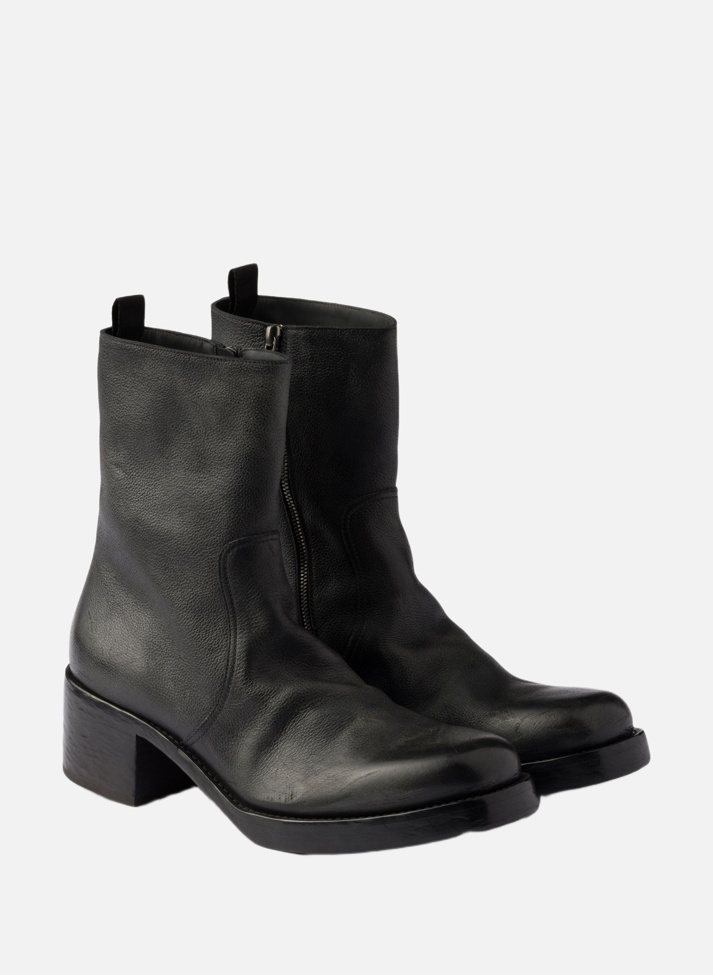 Bottines en cuir Noir