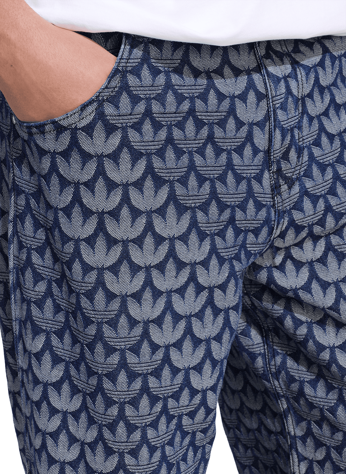 Jean Monogram en coton ADIDAS Bleu