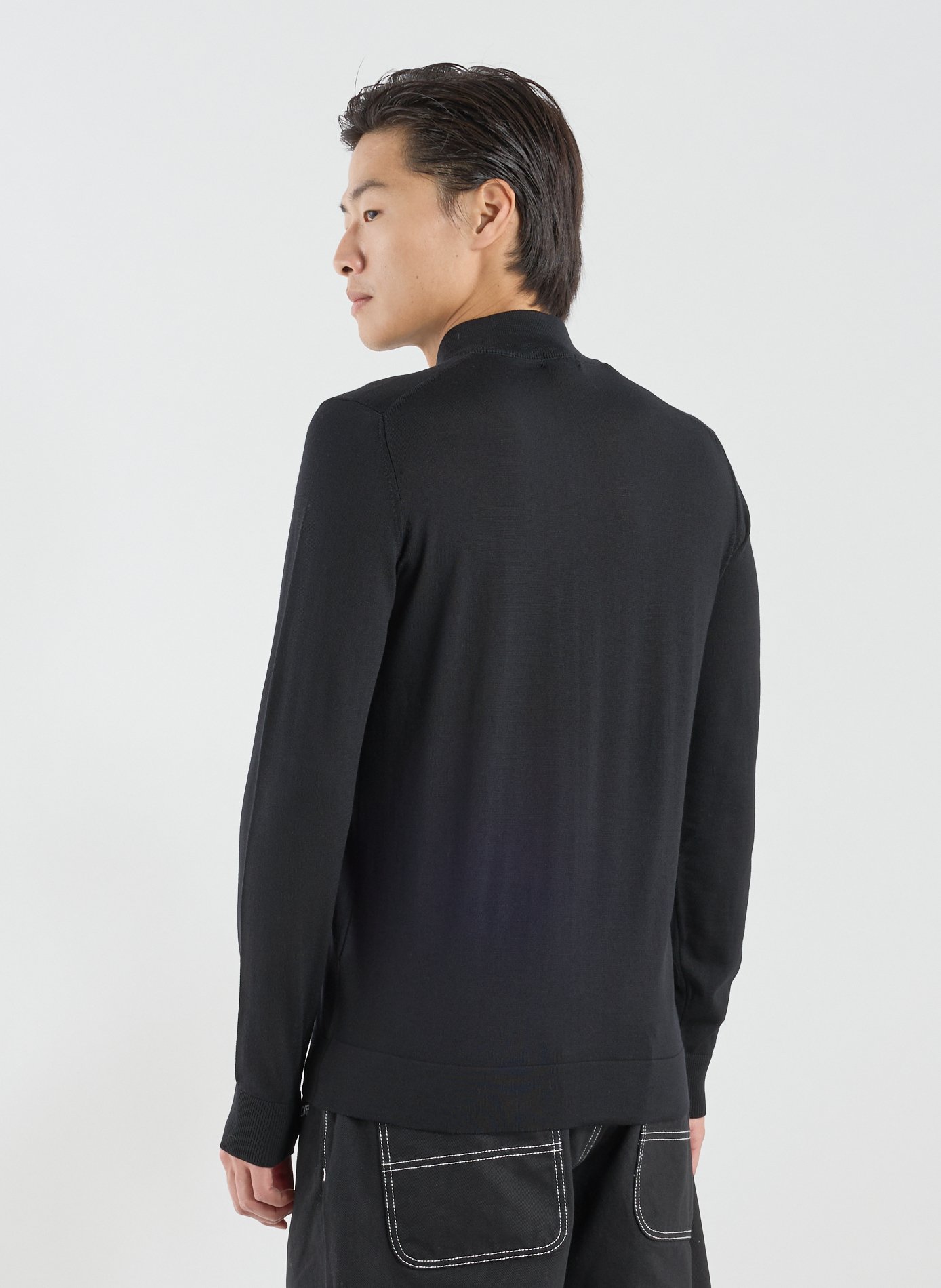 High-neck virgin wool vest STRELLSON Black