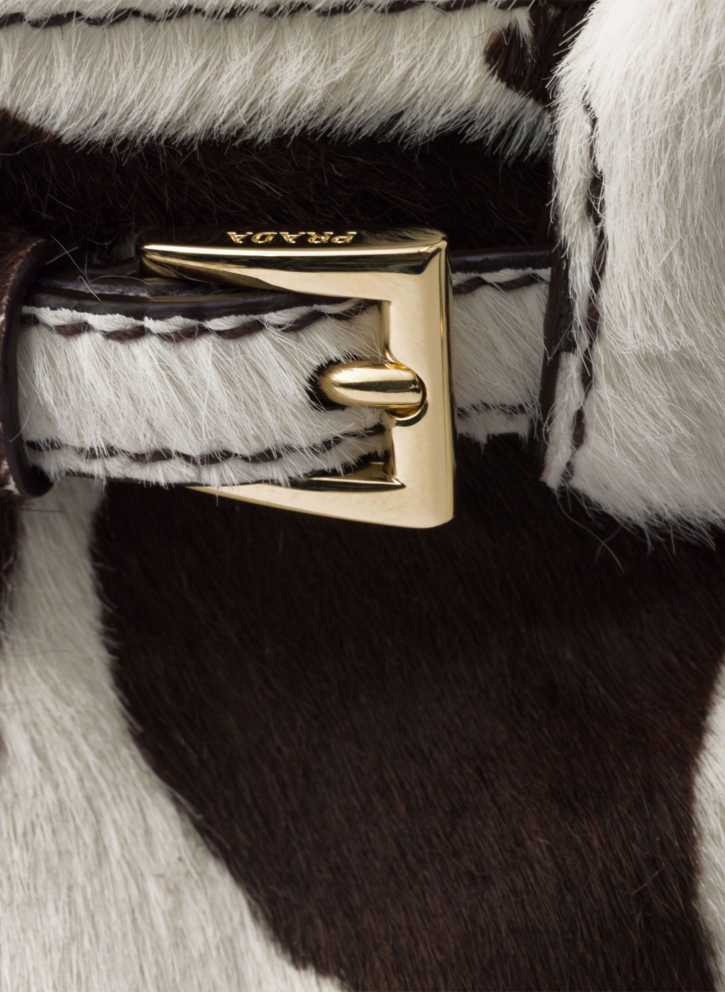 Mini sac à main prada bonnie en cuir imprimé PRADA Blanc