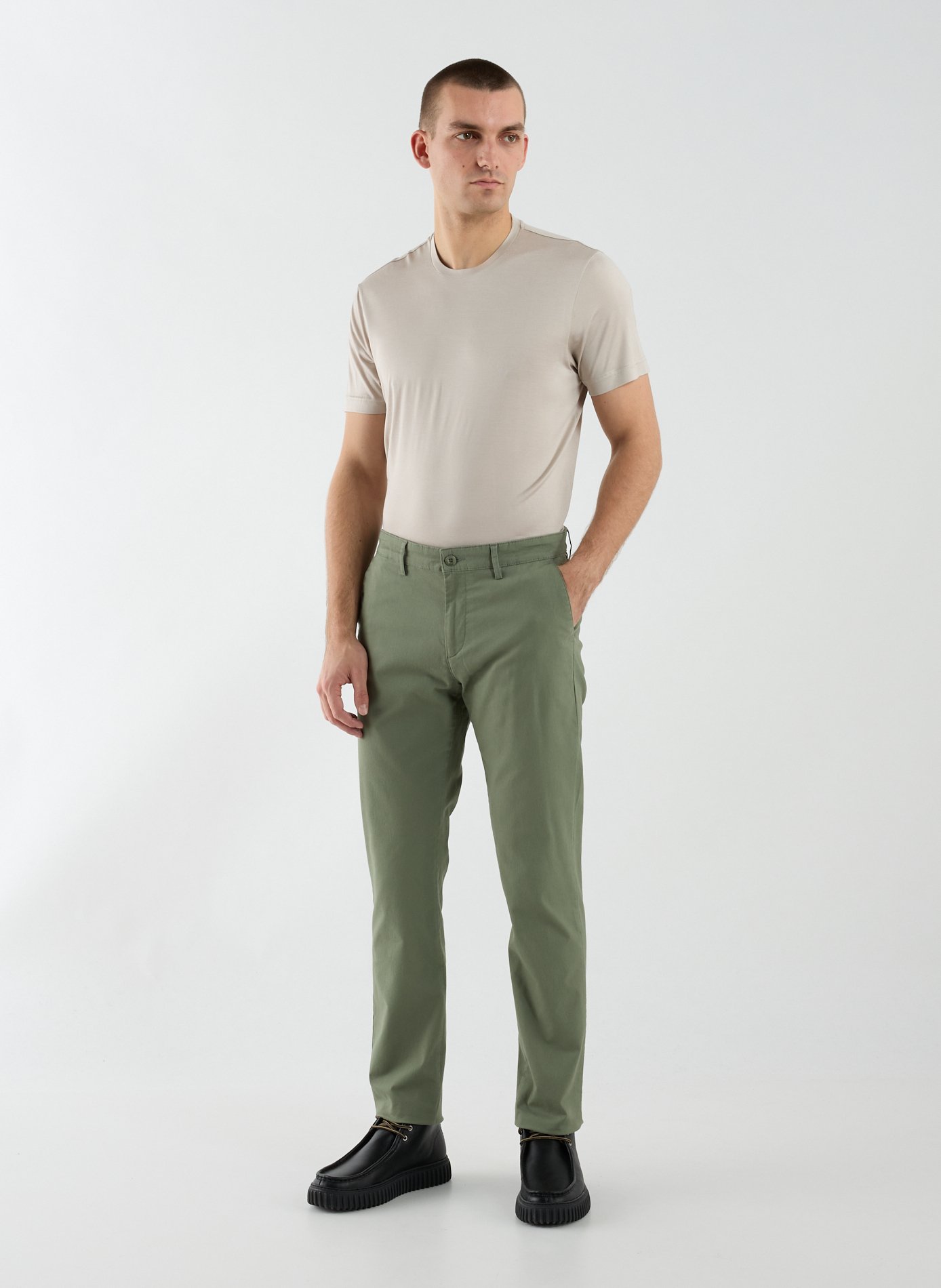 Straight silk short-sleeve T-shirt STEFAN BRANDT Brown