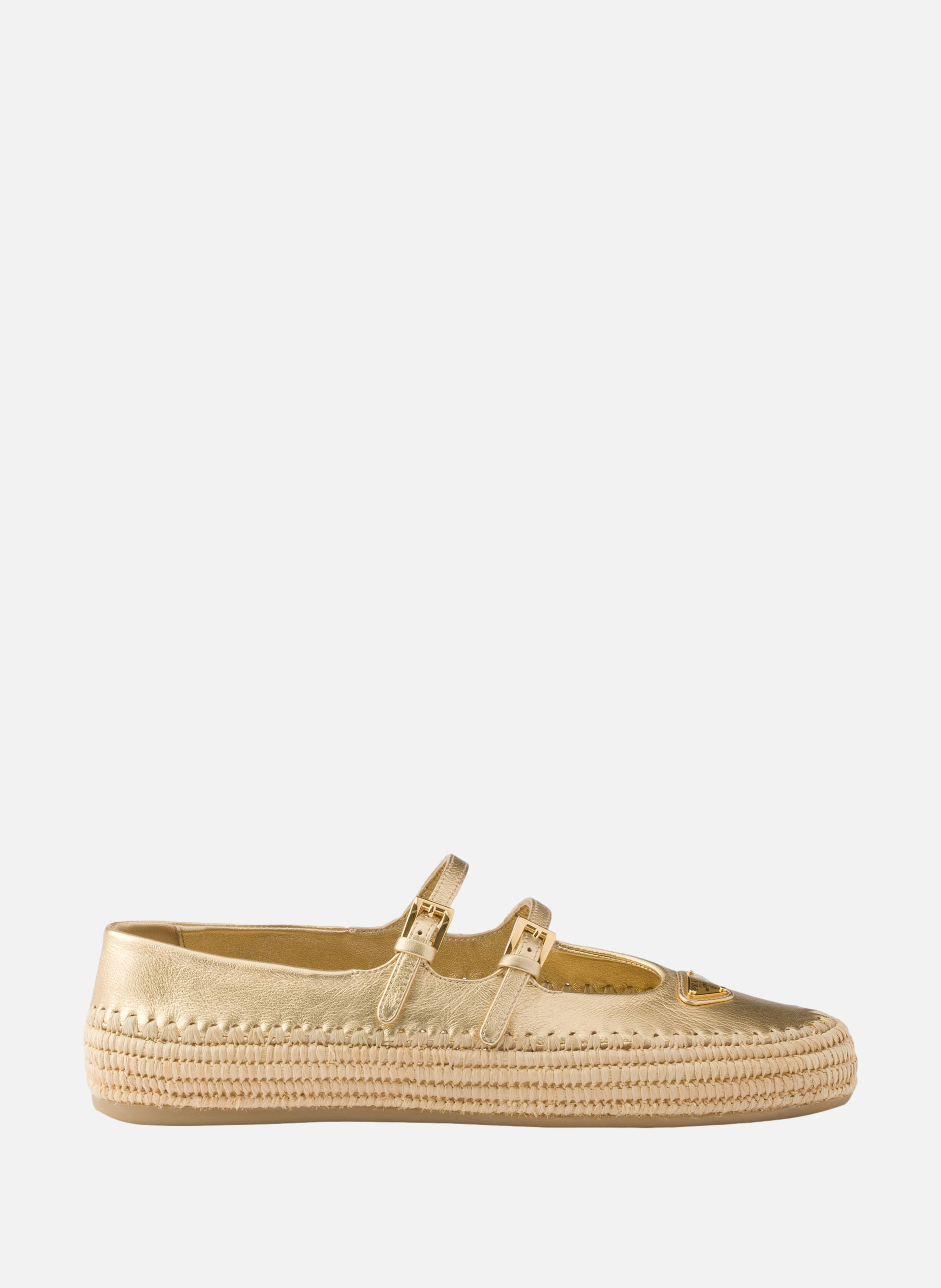 Ballerines en cuir nappa mordoré PRADA Argent