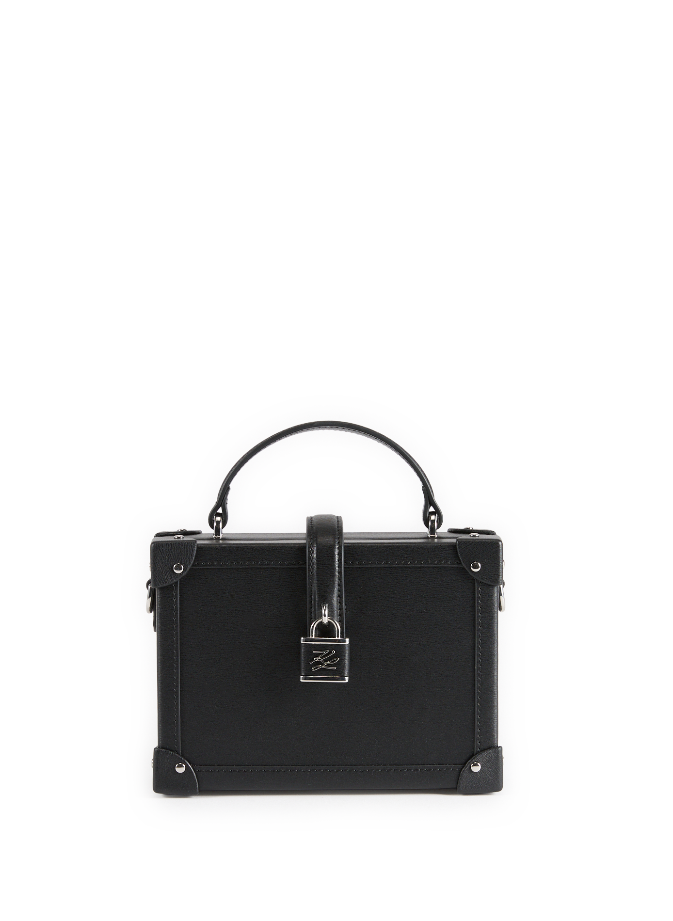KARL LAGERFELD Leather trunk-shaped handbag Black
