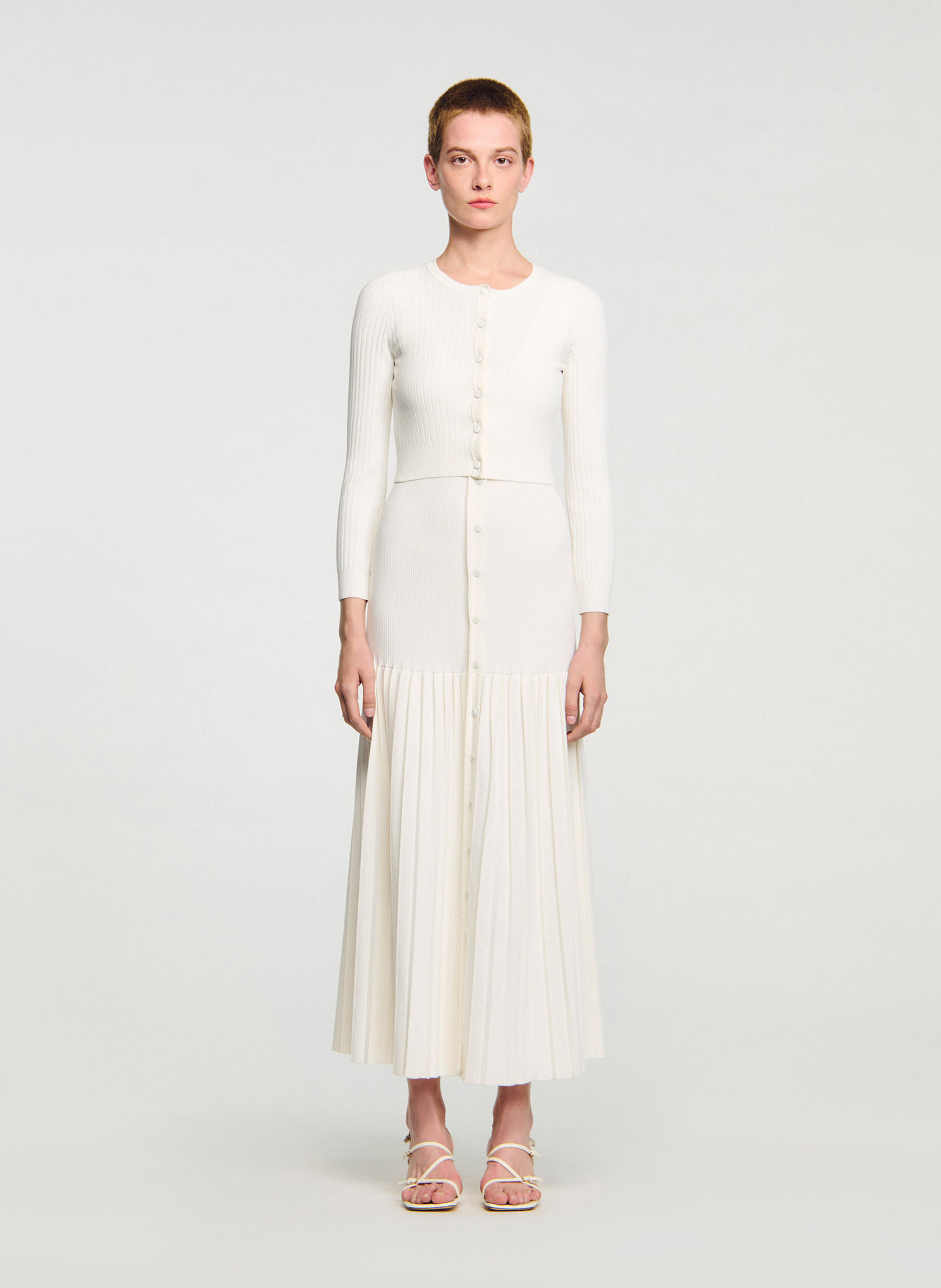 Gilet ajusté en maille SANDRO Beige