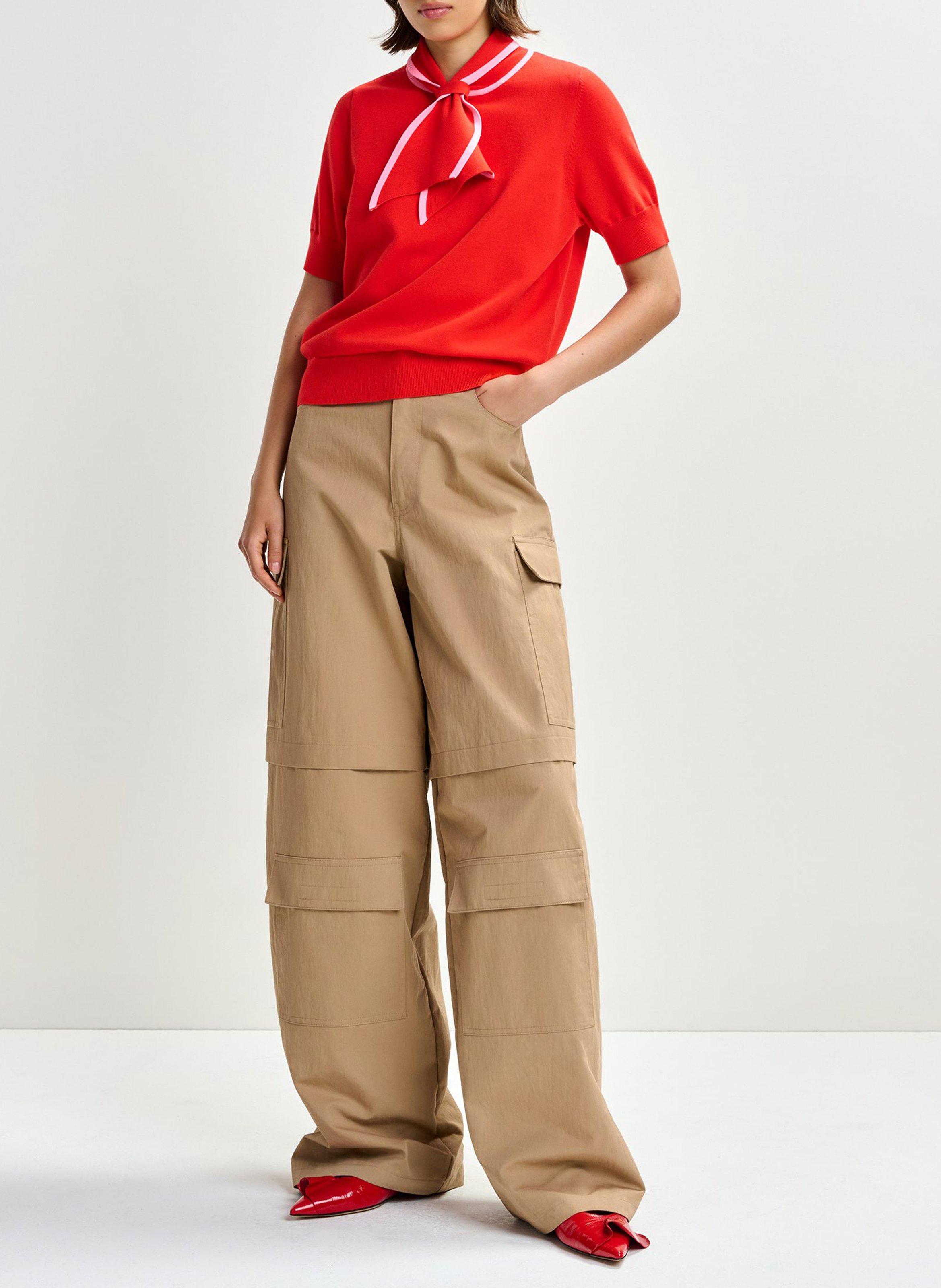 Polo col noué Jonda ESSENTIEL ANTWERP Rouge