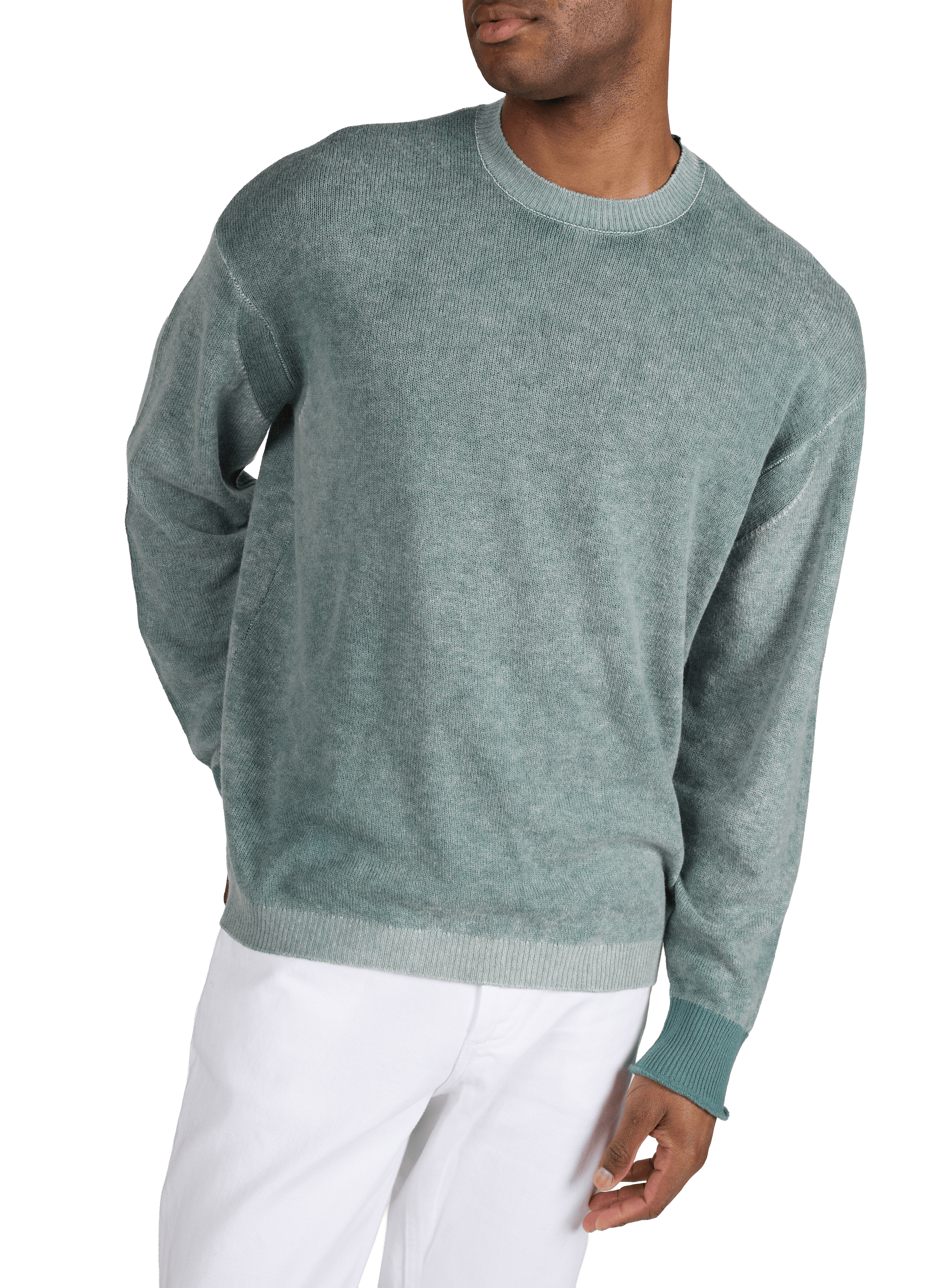 Pull en laine vierge et cachemire EMPORIO ARMANI Bleu