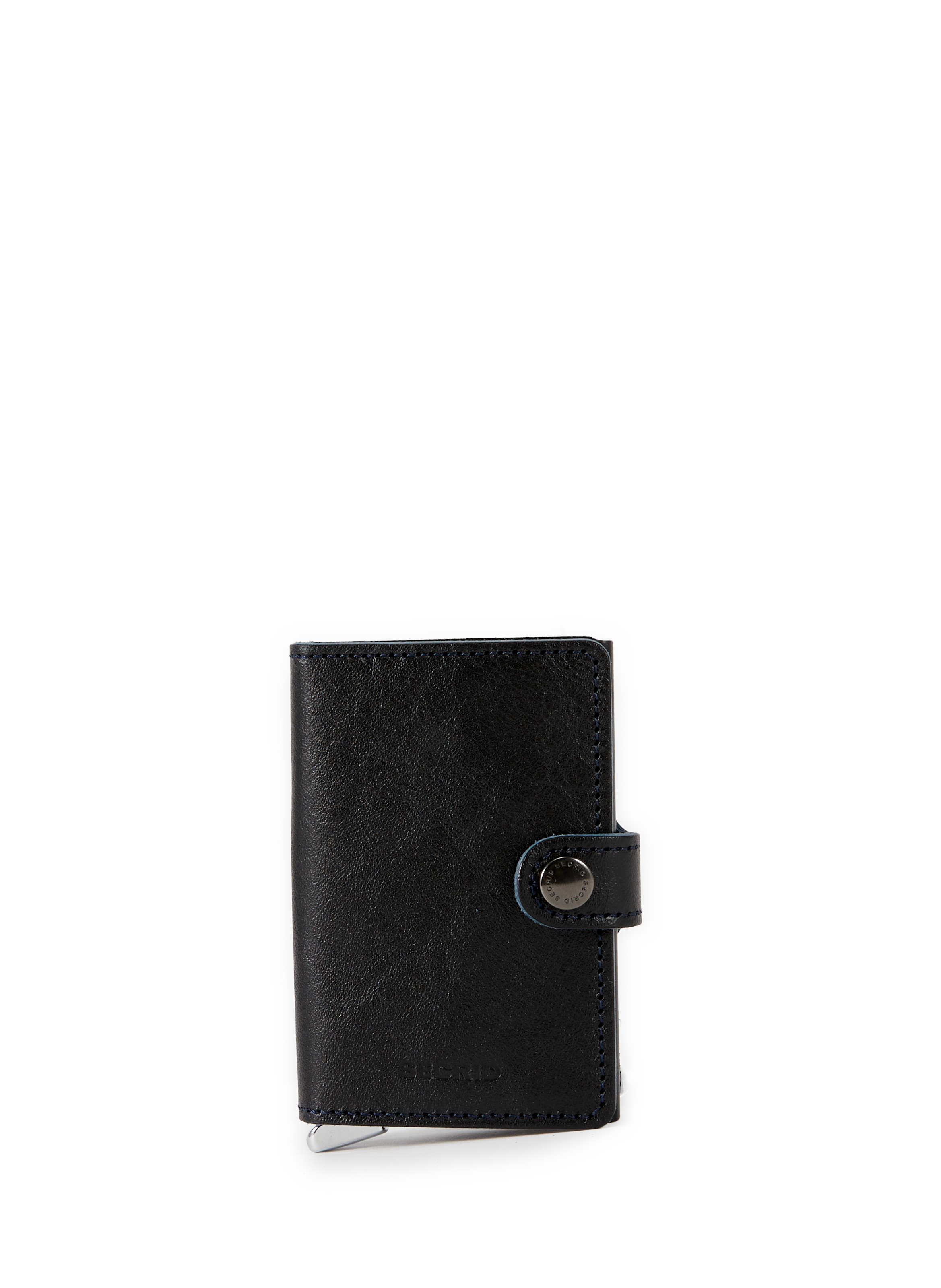 Mini grained leather card holder SECRID Blue