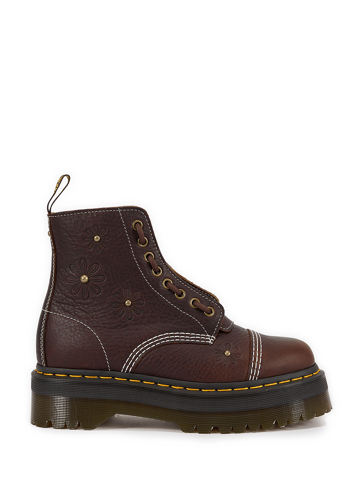 Sinclair Flower leather mixed boots DR. MARTENS Brown