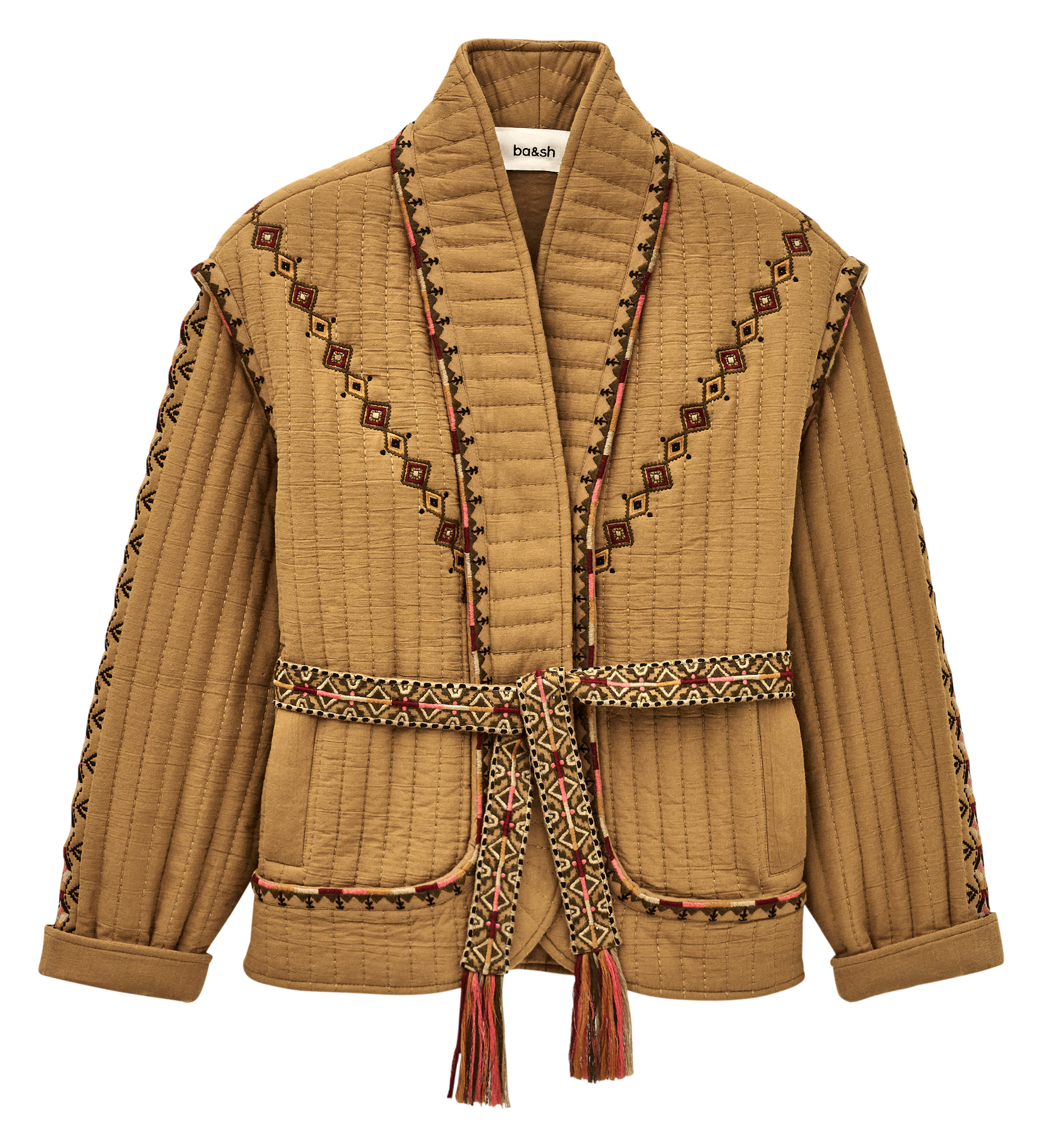 Veste col châle en coton cocoon BA&SH Marron