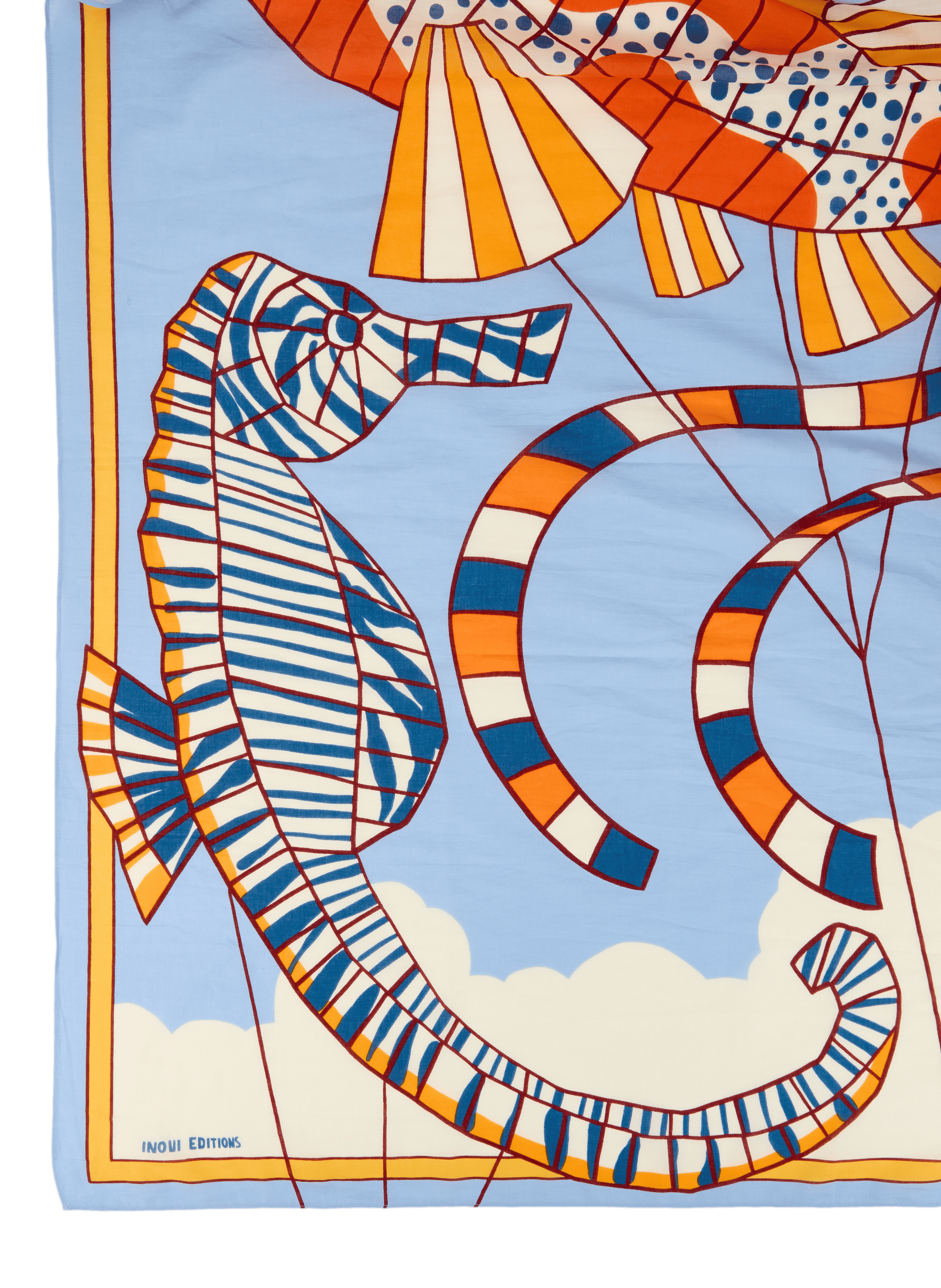 Foulard imprimé en coton INOUI EDITIONS Orange