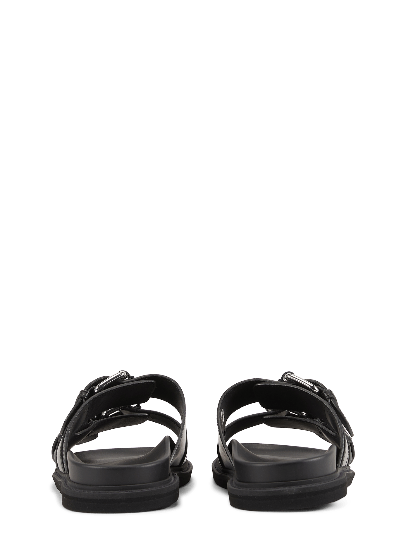 Buckle leather sandals MOSCHINO Black