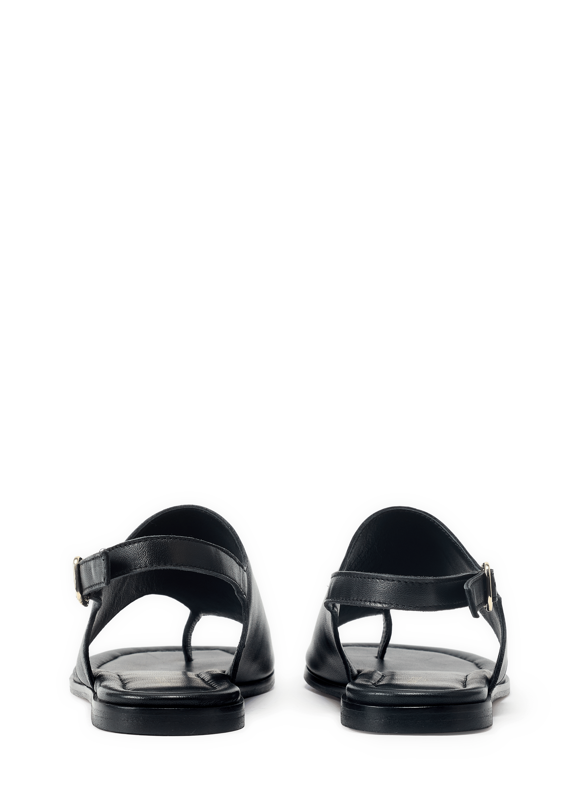 Sandales plates Alicia en cuir lisse MAISON TOUFET Noir