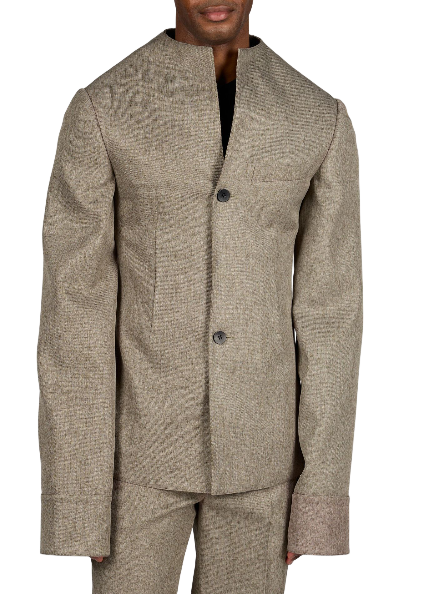 Tweed jacket with round collar SEAN SUEN Grey