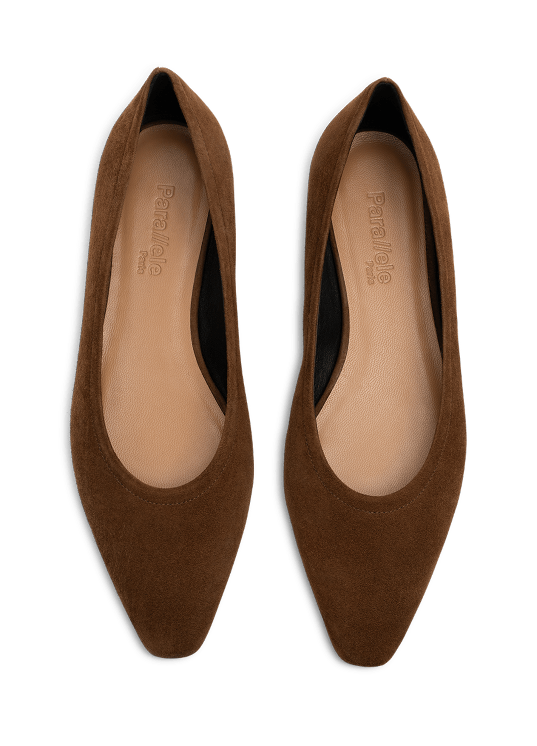 Ballerines alfida en chevre velours PARALLELE Marron