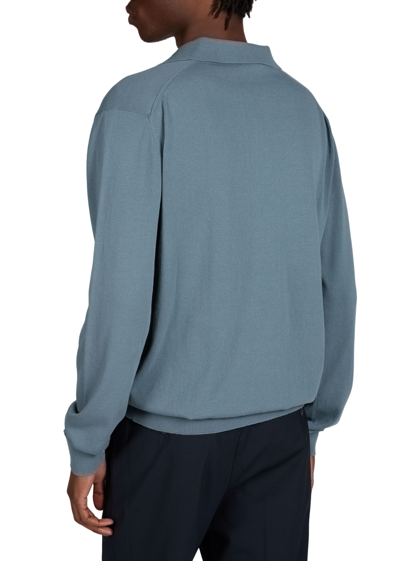 Long-sleeve cotton Polo shirt CRUNA Blue