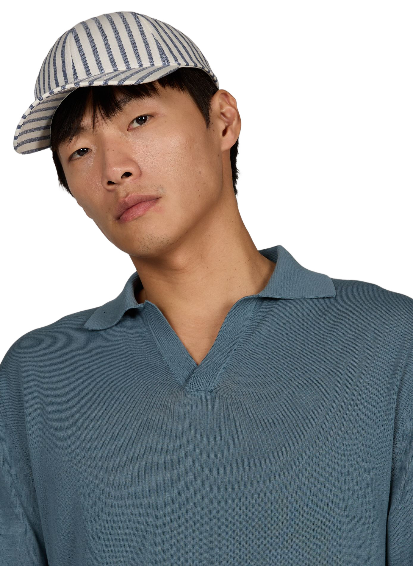 Striped cotton baseball cap VARSITY Blue