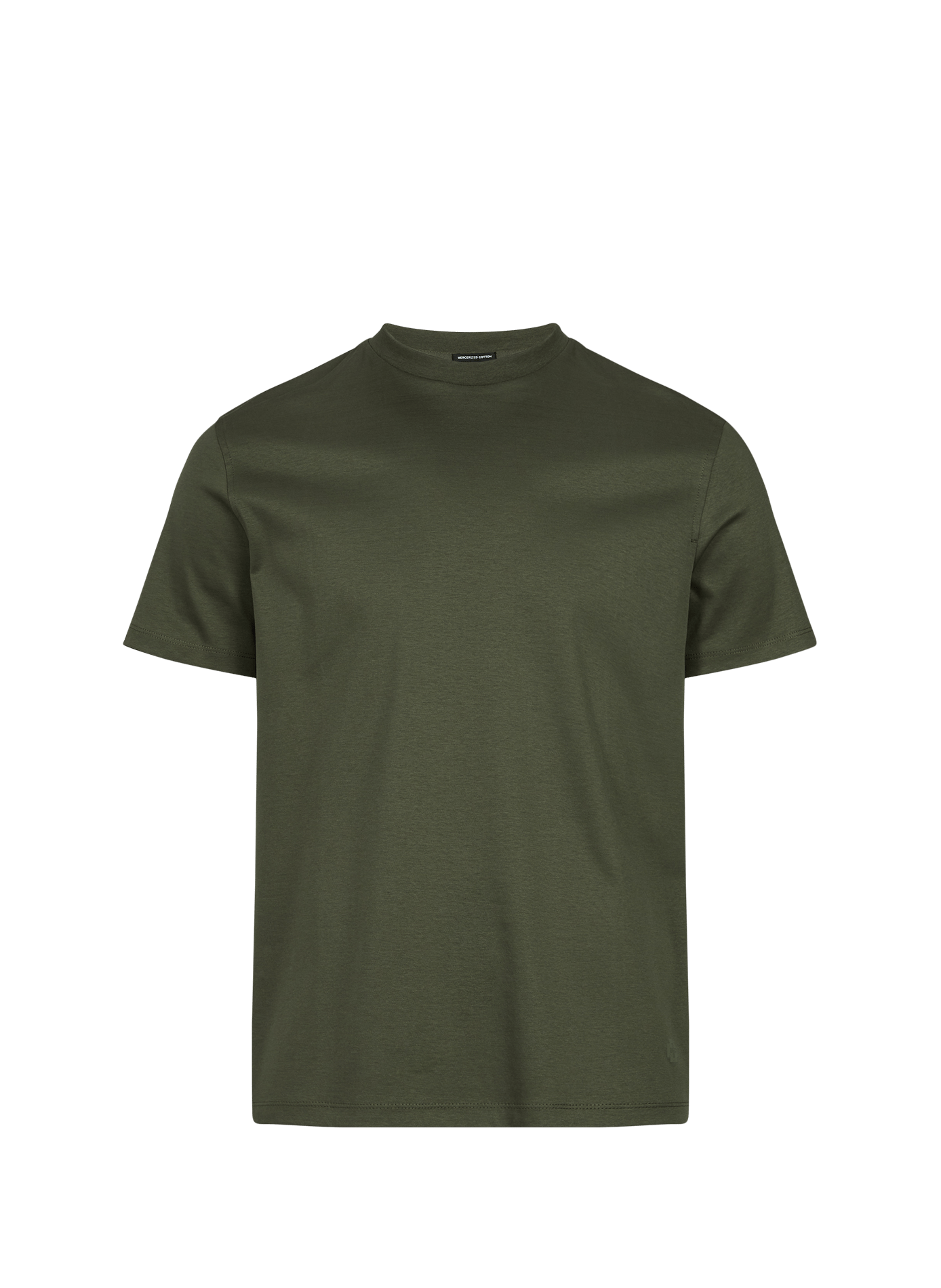 Camiseta lisa de cuello redondo de algodón. STRELLSON Caqui