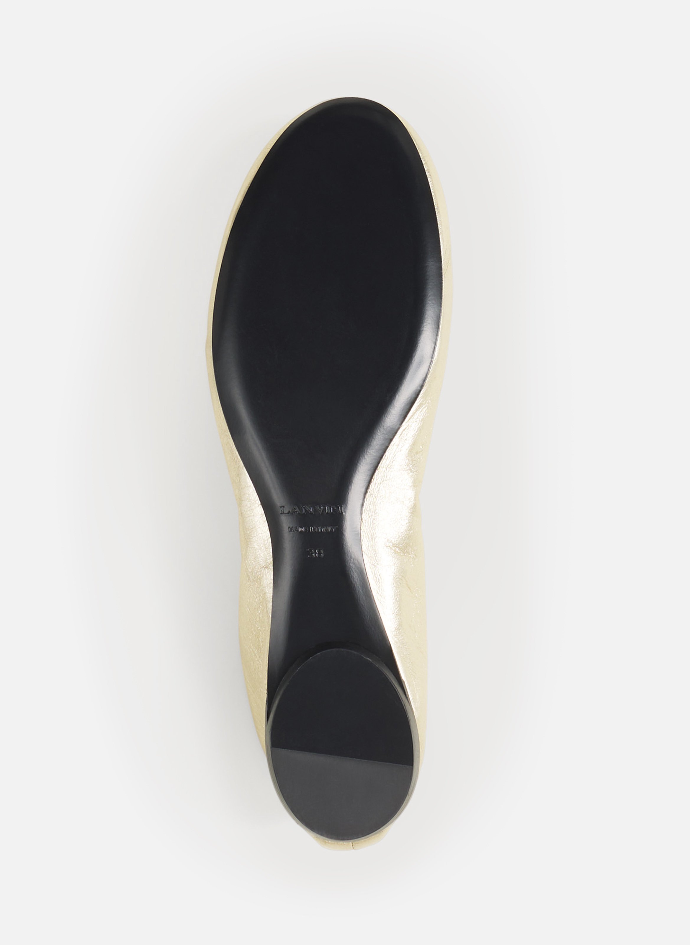 La ballerine en cuir métallisé LANVIN Doré