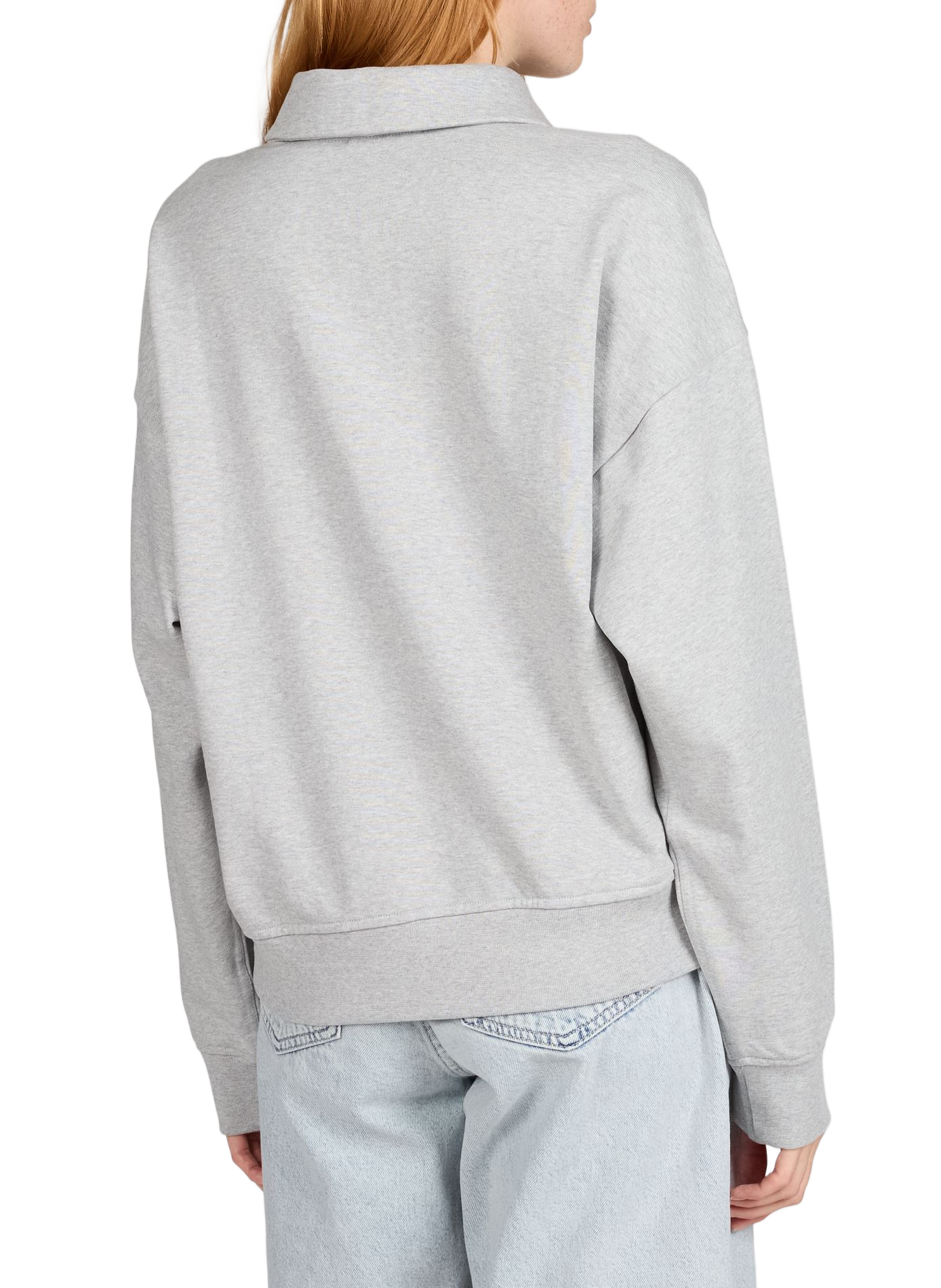 Zip-neck cotton blend sweater CALVIN KLEIN Grey