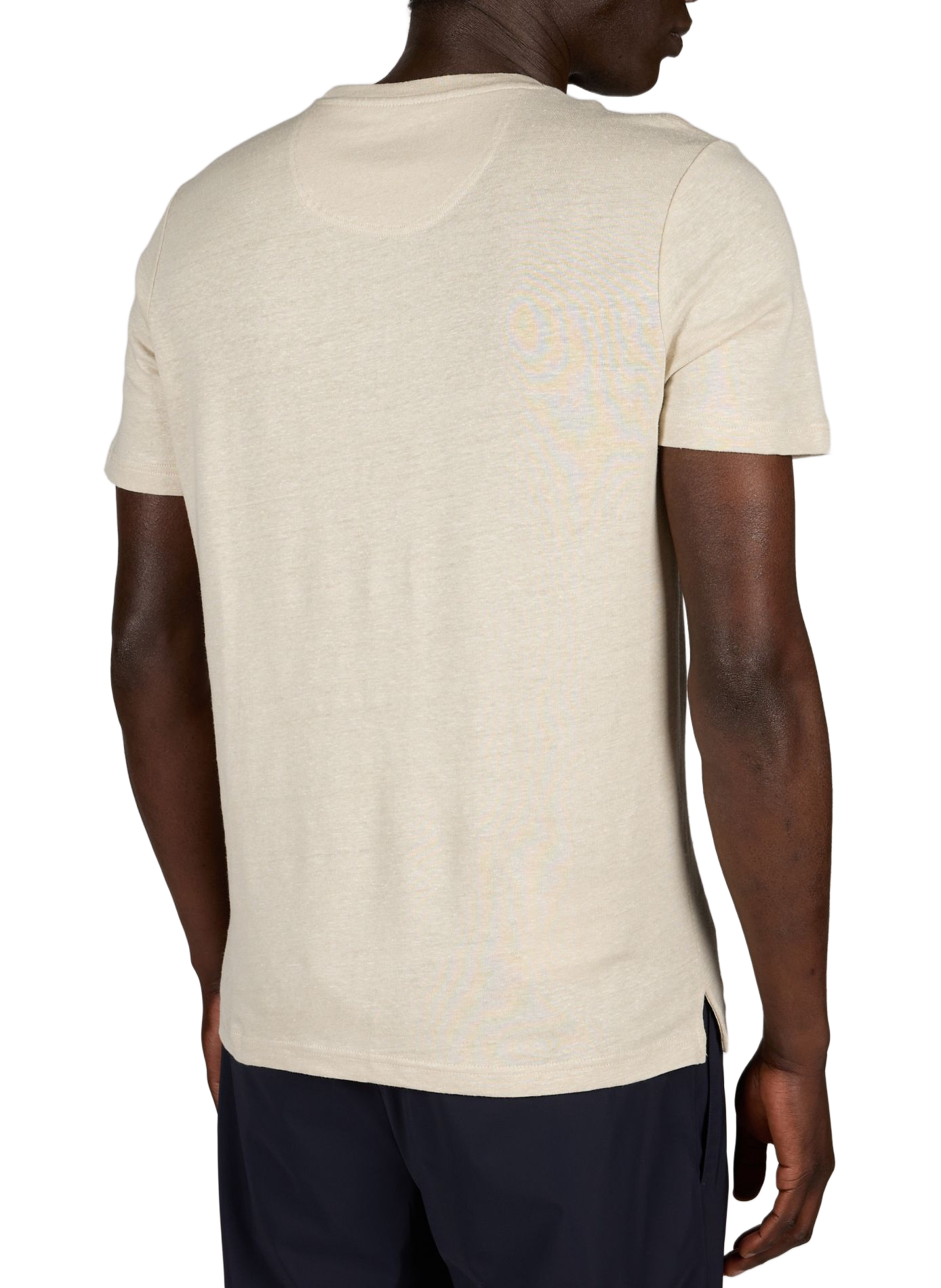 Rundhalsausschnitt T-Shirt aus Leinenmischung PIERRE CARDIN Beige