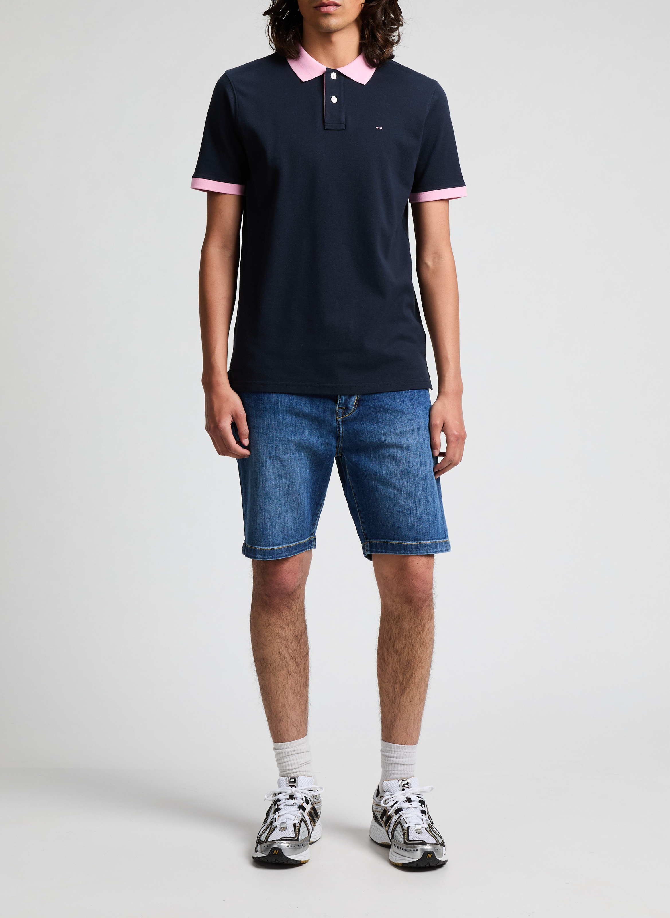Short sleeve cotton polo shirt EDEN PARK Blue