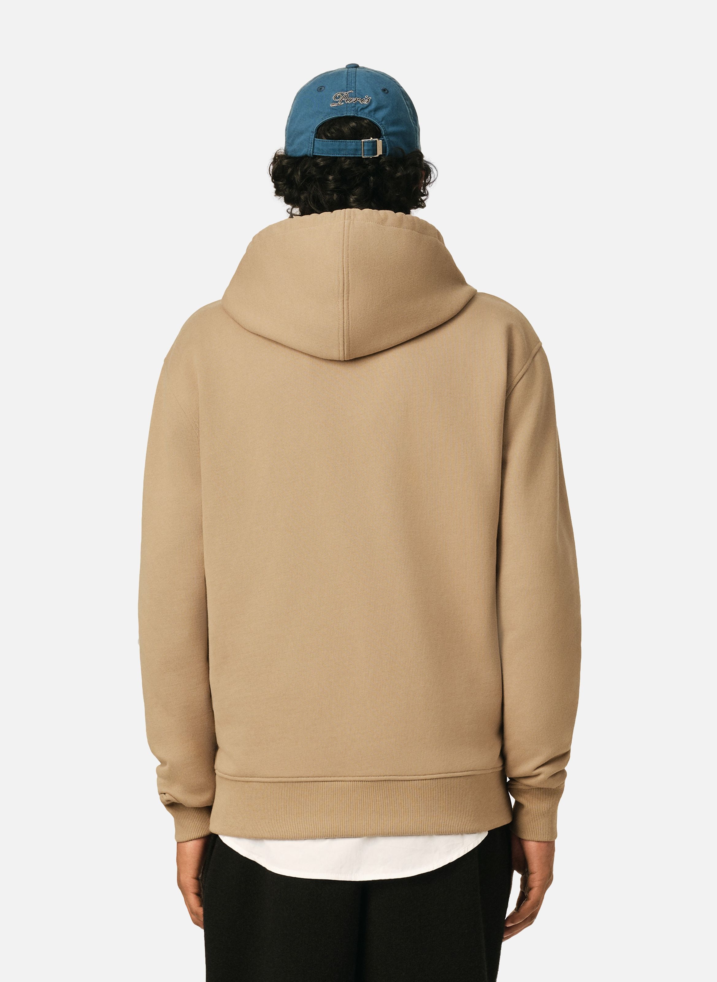Hoodie zippé ami de coeur en coton AMI PARIS Beige