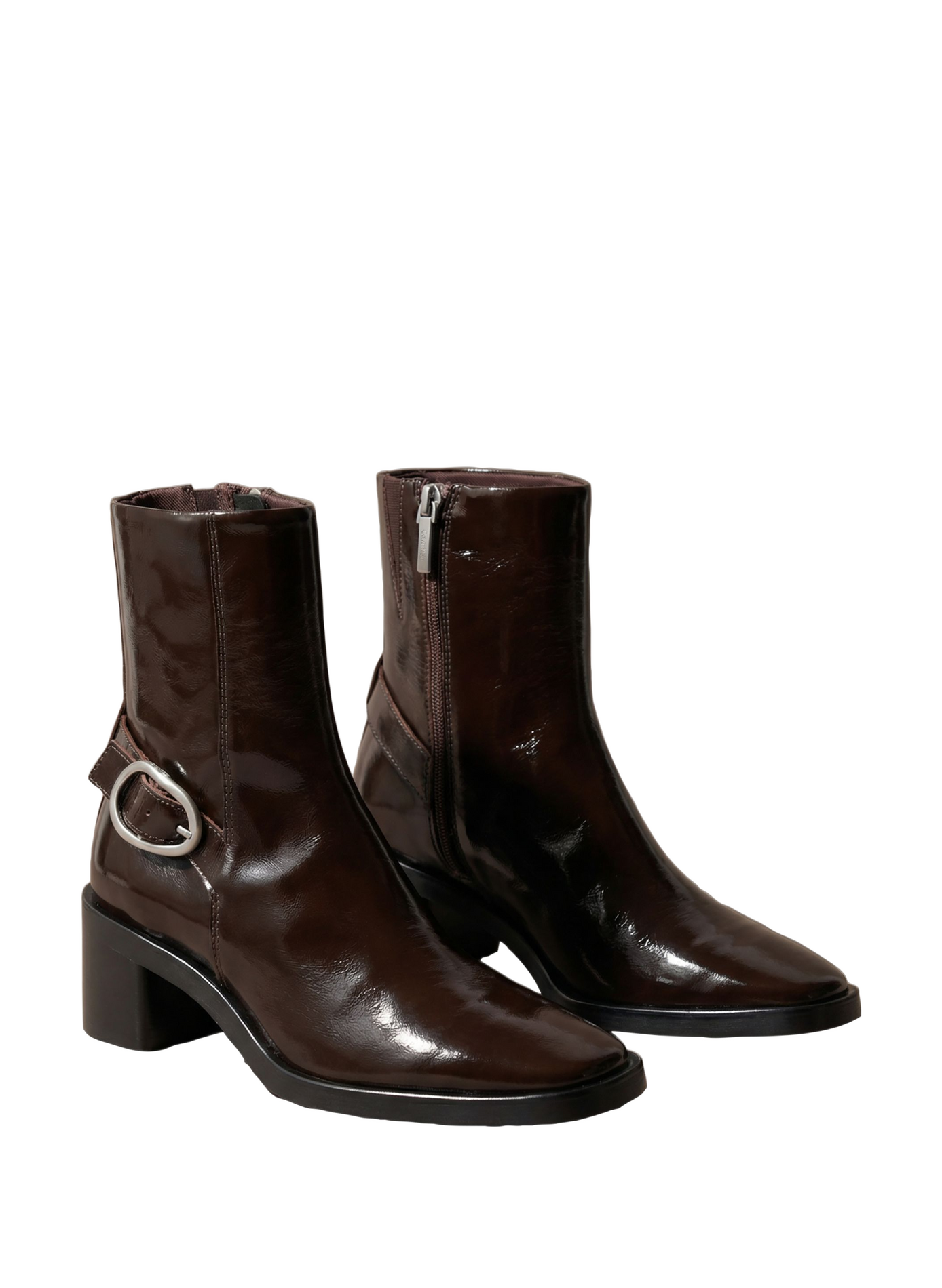 Stivaletti lucidi con dettaglio fibbia CALVIN KLEIN Rosso