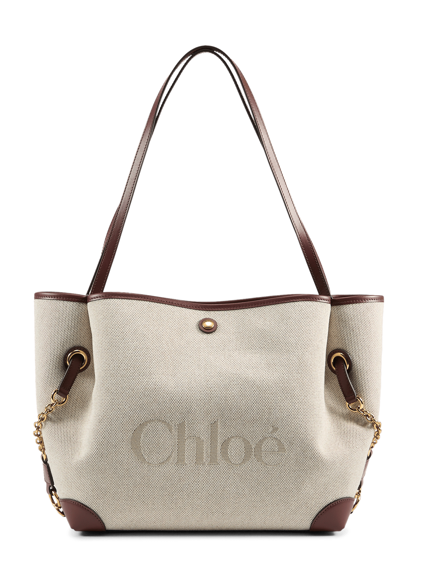 Sac Clover à détail chaine et logo brodé en cuir CHLOÉ Marron