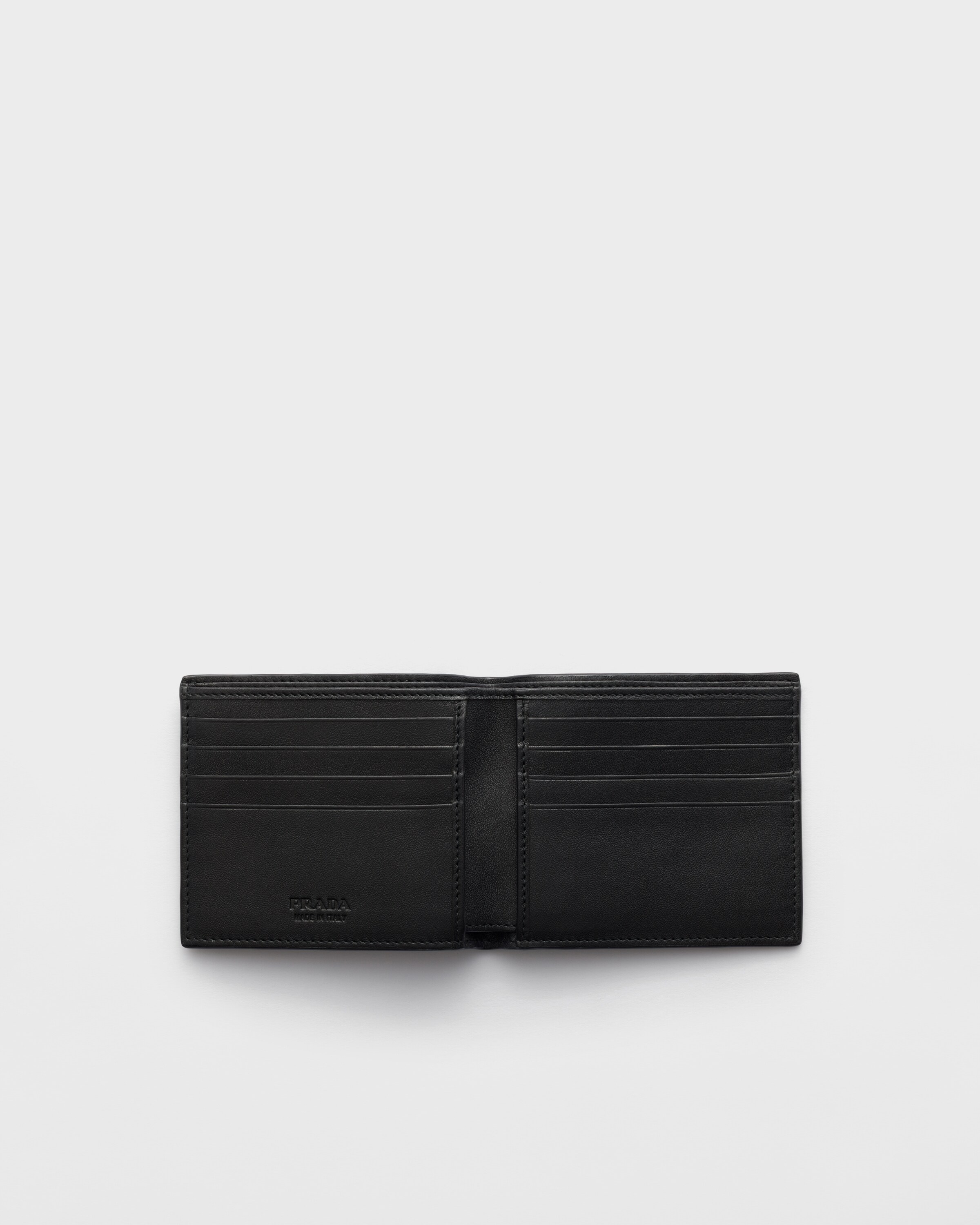 Portefeuille en cuir vieilli PRADA Noir