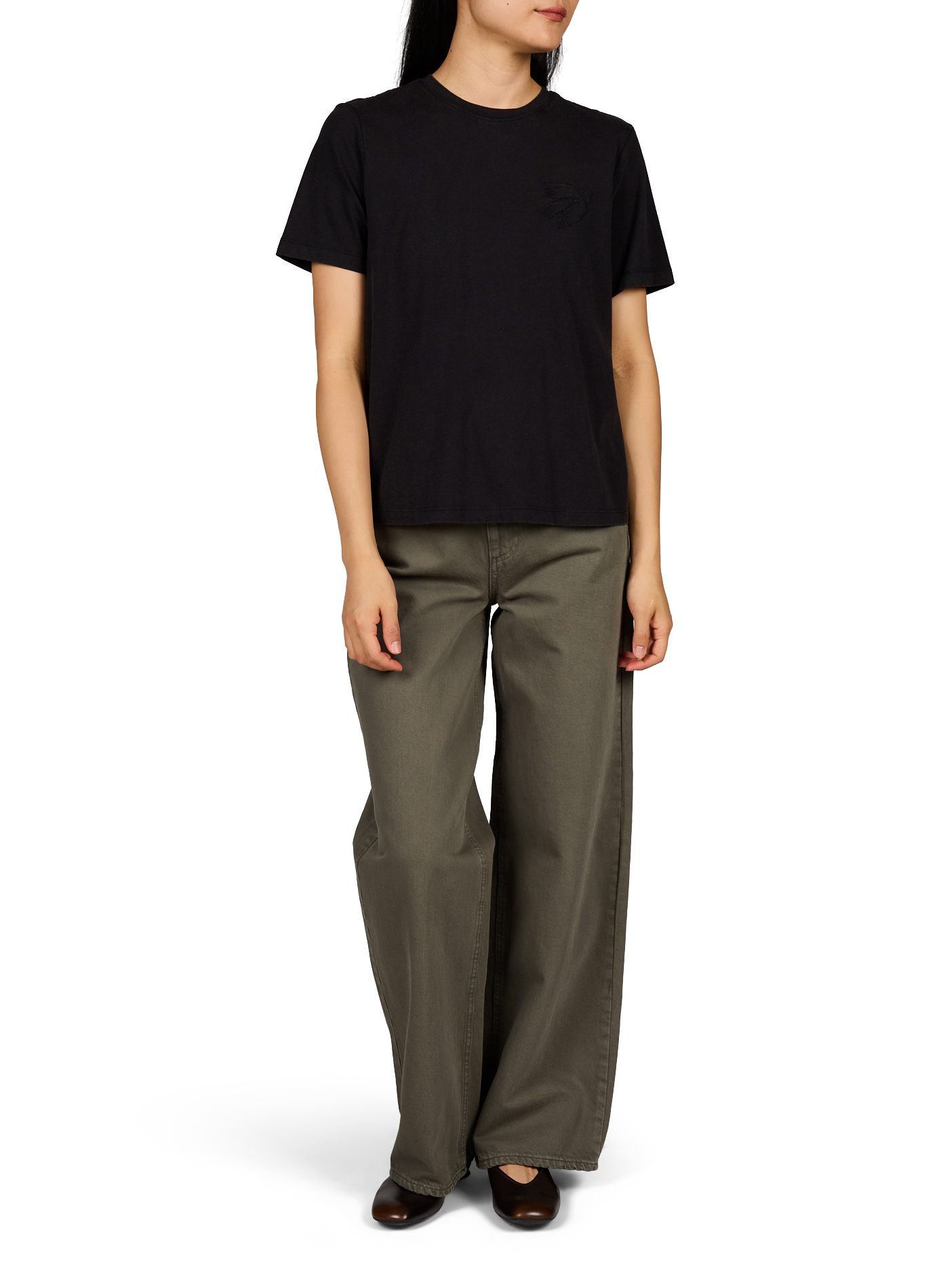 Gerader Baumwoll-T-Shirt VILA Schwarz